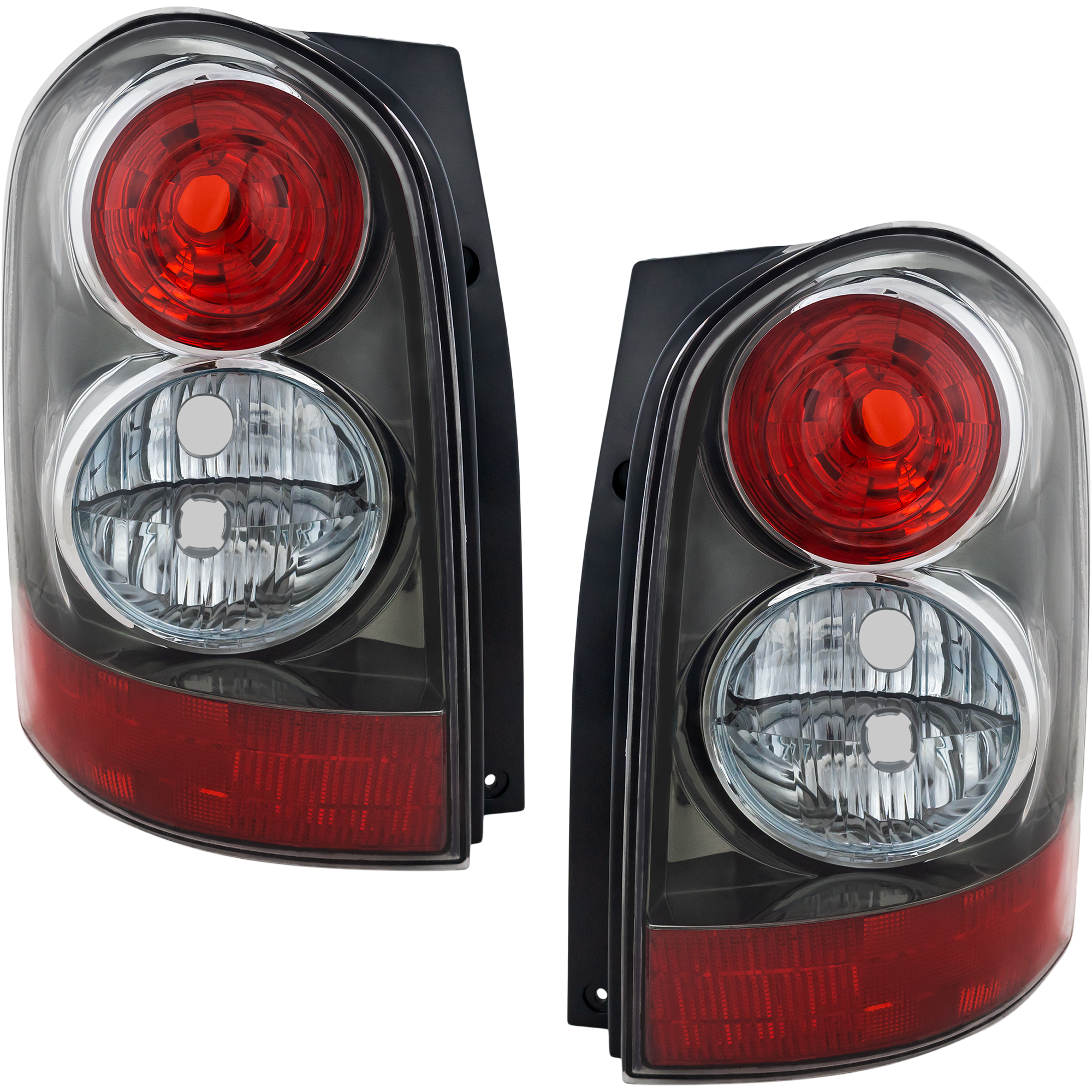 AM MPV 04-06 TAIL LAMP RH AND LH Lens and Housing w Rocker Moldings SKU SET M730153 Partslink MA2819108 MA2818109 OEM LE4651170B LE4651180B