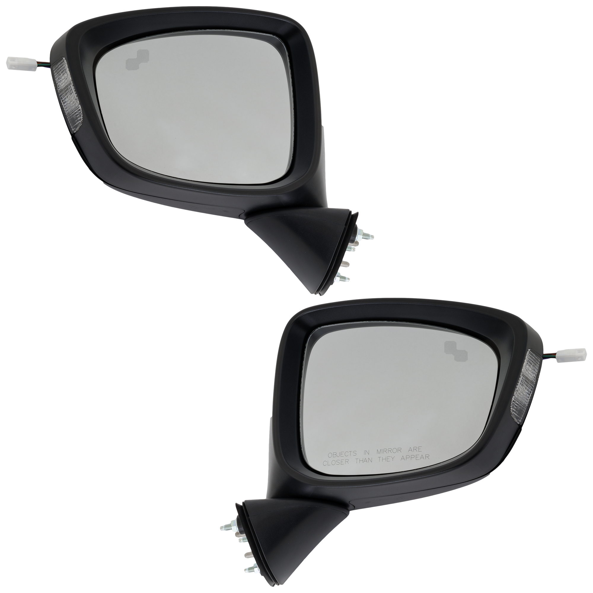 AM CX 5-14-15 MIRROR RH AND LH Power Manual Folding Heated Paintable Grand Touring Model w BSD in Glass and In housing Signal Light No Auto dimming and Memory SKU SET MA100ER S Partslink MA1320226 MA1321226 OEM KE4069121K KD53691N1B51 KE4069