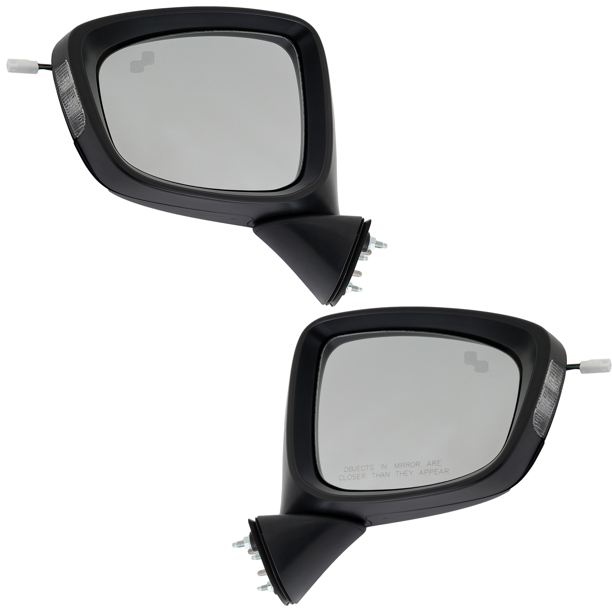 AM CX 5-14-15 MIRROR RH AND LH Power Manual Folding Non Heated Paintable Touring Model w BSD in Glass and In housing Signal Light No Auto dimming and Memory SKU SET MA101ER S Partslink MA1320225 MA1321225 OEM KD3369121K KD53691N1B51 KD3369
