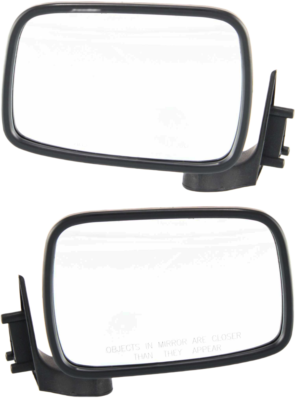 AM MAZDA PICKUP 86-93 MIRROR RH AND LH Manual Adjust Manual Folding Non Heated Chrome SKU SET MA14CR Partslink MA1320110 MA1321110 OEM UE5569120 UE5569180