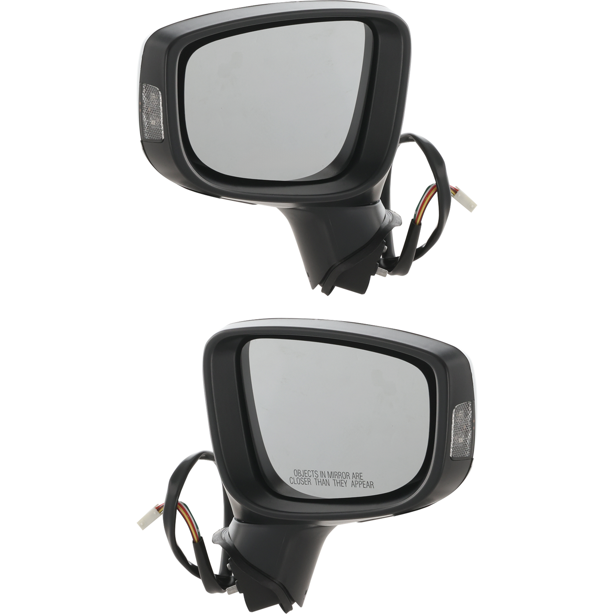 AM MAZDA 3-14-16 MIRROR RH AND LH Power Manual Folding Non Heated Paintable w BSD and Signal Light HB Sedan Mexico Built Vehicle SKU SET MA87ER S OEM BJT969121B BJT969181A