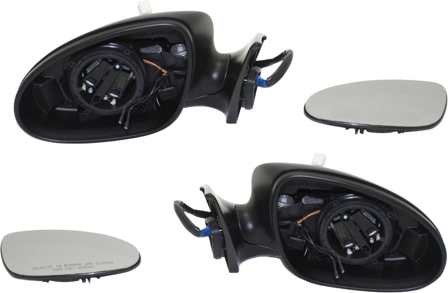 AM CLS CLASS 06-08 MIRROR RH AND LH Power Manual Folding Heated Paintable w In housing Signal Light and Memory No Auto dimming and BSD SKU SET MZ68ER S OEM 2198100176-2198100276