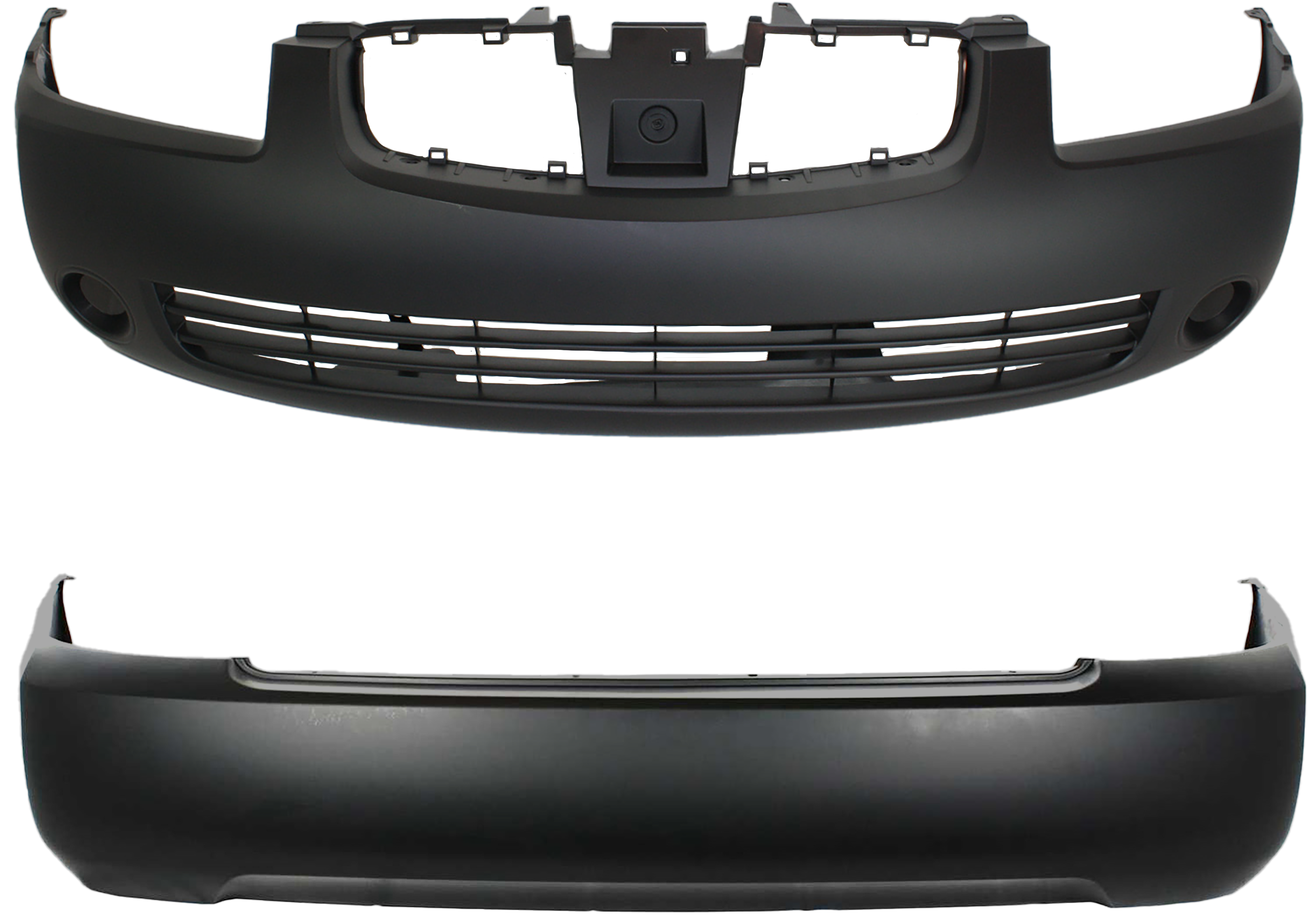 AM SENTRA 04-06 FRONT AND REAR BUMPER COVER Set of 2 Primed SKU SET N010310P 2 Partslink NI1000216 NI1100234 OEM F20226Z525 H50226Z525