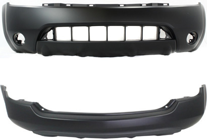 AM MURANO 03-05 FRONT AND REAR BUMPER COVER Set of 2 Primed SKU SET N010315P 2 Partslink NI1000209 NI1100231 NI1100243 OEM 62022CA026 H5M22CA040 HEM22CC2