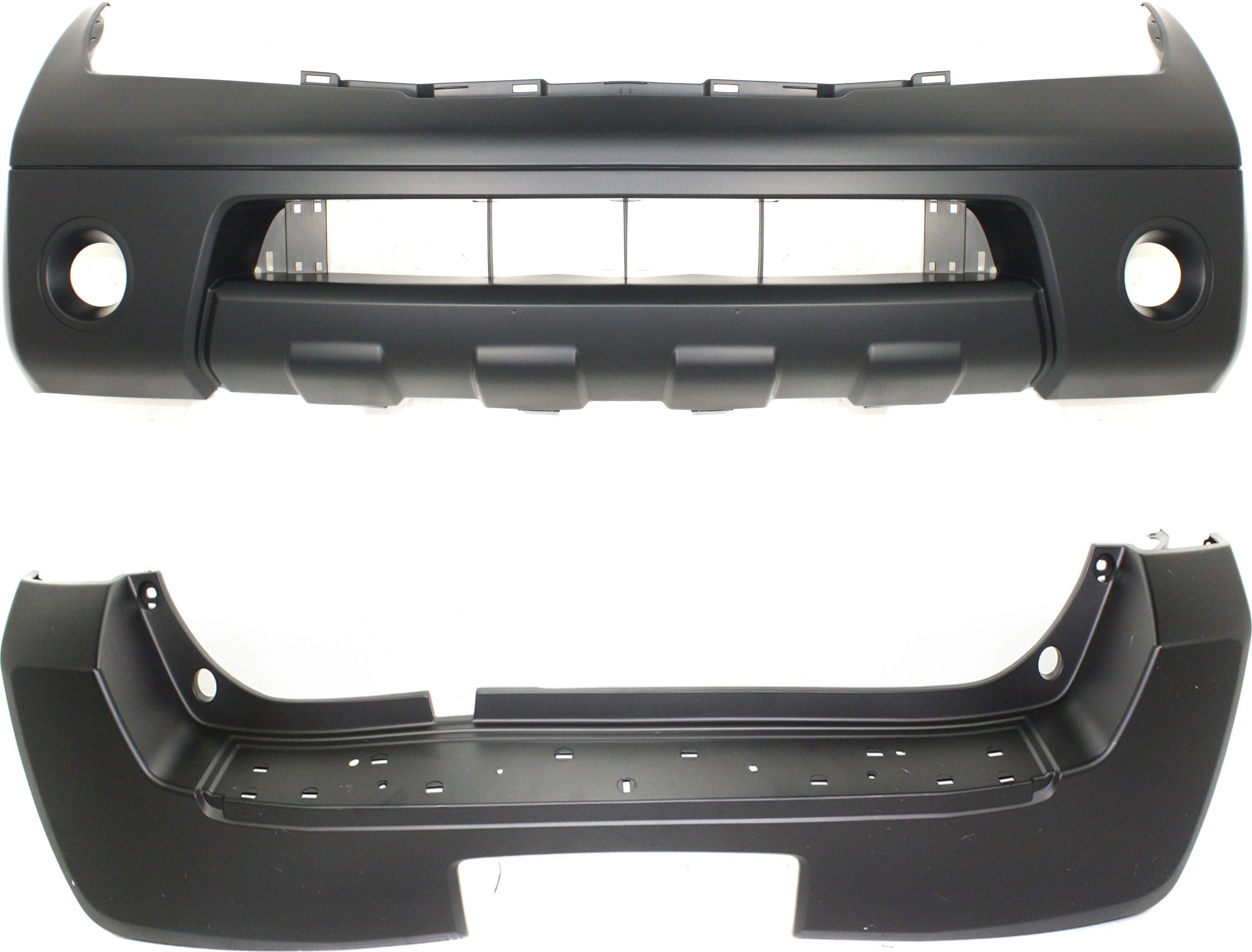 AM PATHFINDER 05-07 FRONT AND REAR BUMPER COVER Set of 2 Primed SKU SET N010322P 2 Partslink NI1000238 NI1100247 OEM 62022EA540-85022EA520