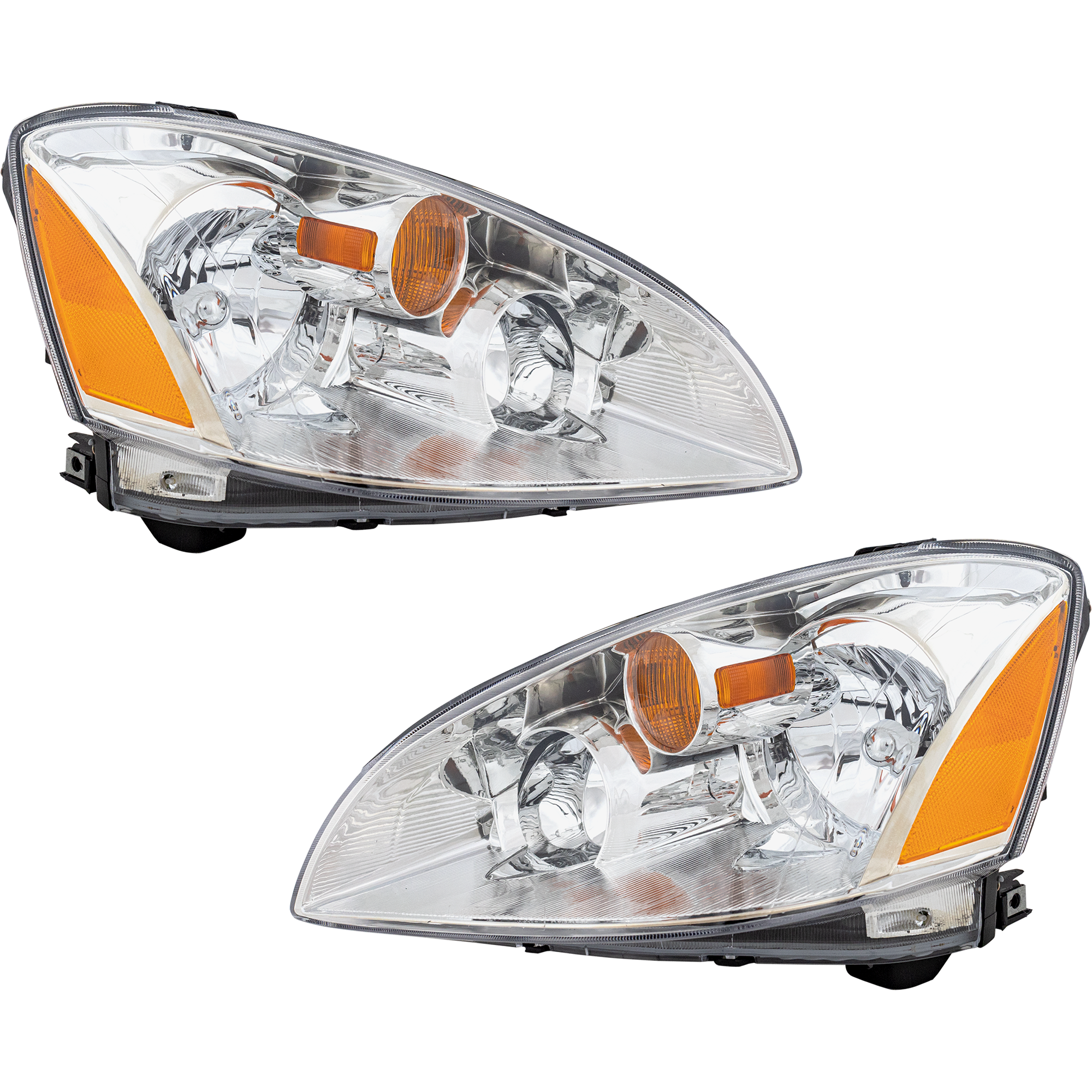 AM ALTIMA 02-04 HEAD LAMP RH AND LH Assembly Halogen Reflector Type w high and low beam bulb w o turn signal bulb SKU SET N100109 Partslink NI2503142 NI2502142 OEM 260103Z626-260603Z626
