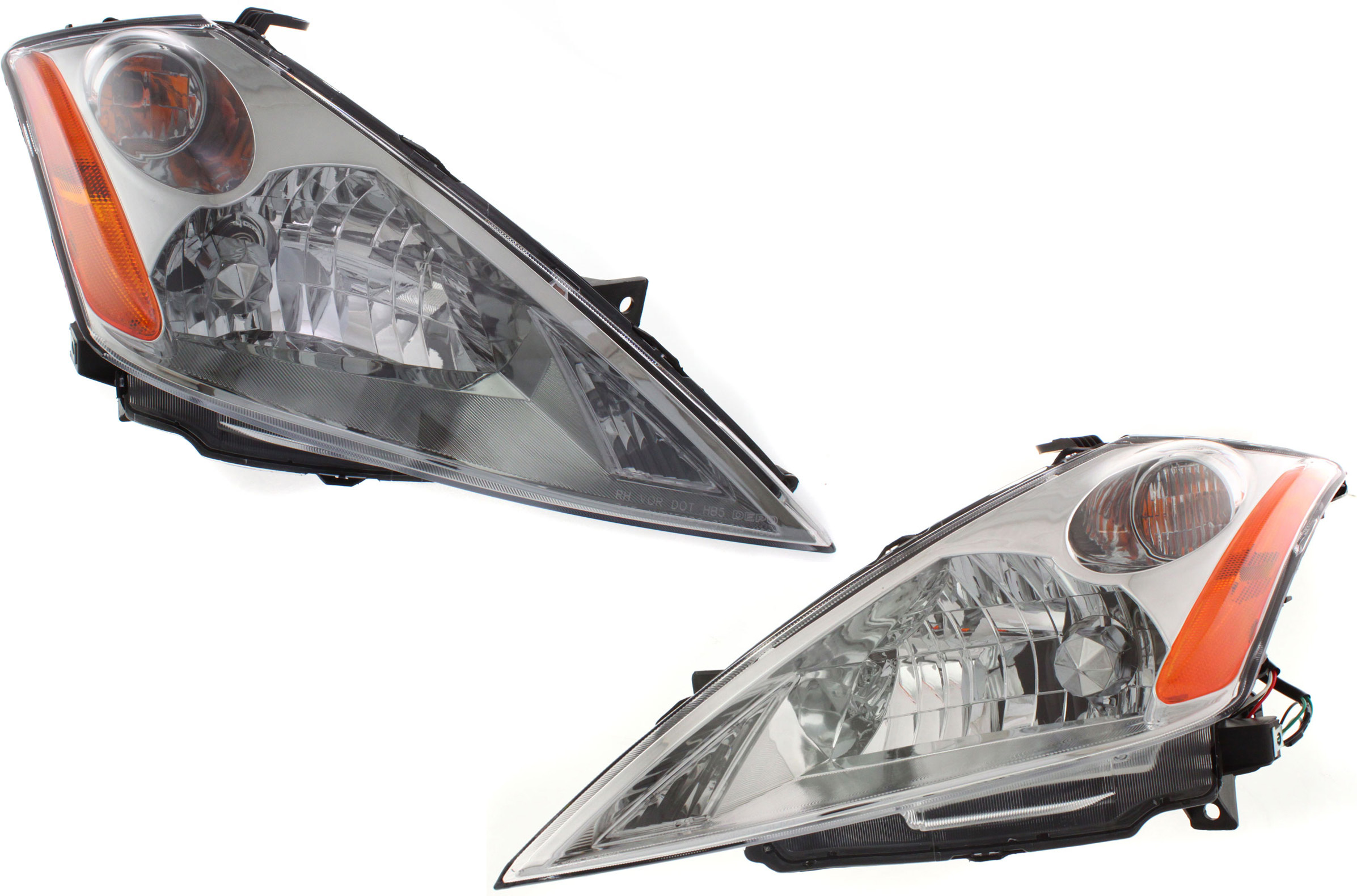AM MURANO 03-07 HEAD LAMP RH AND LH Assembly Halogen Chrome Interior SKU SET N100125 Partslink NI2502155 NI2503155 OEM 26060CA125-26010CA125