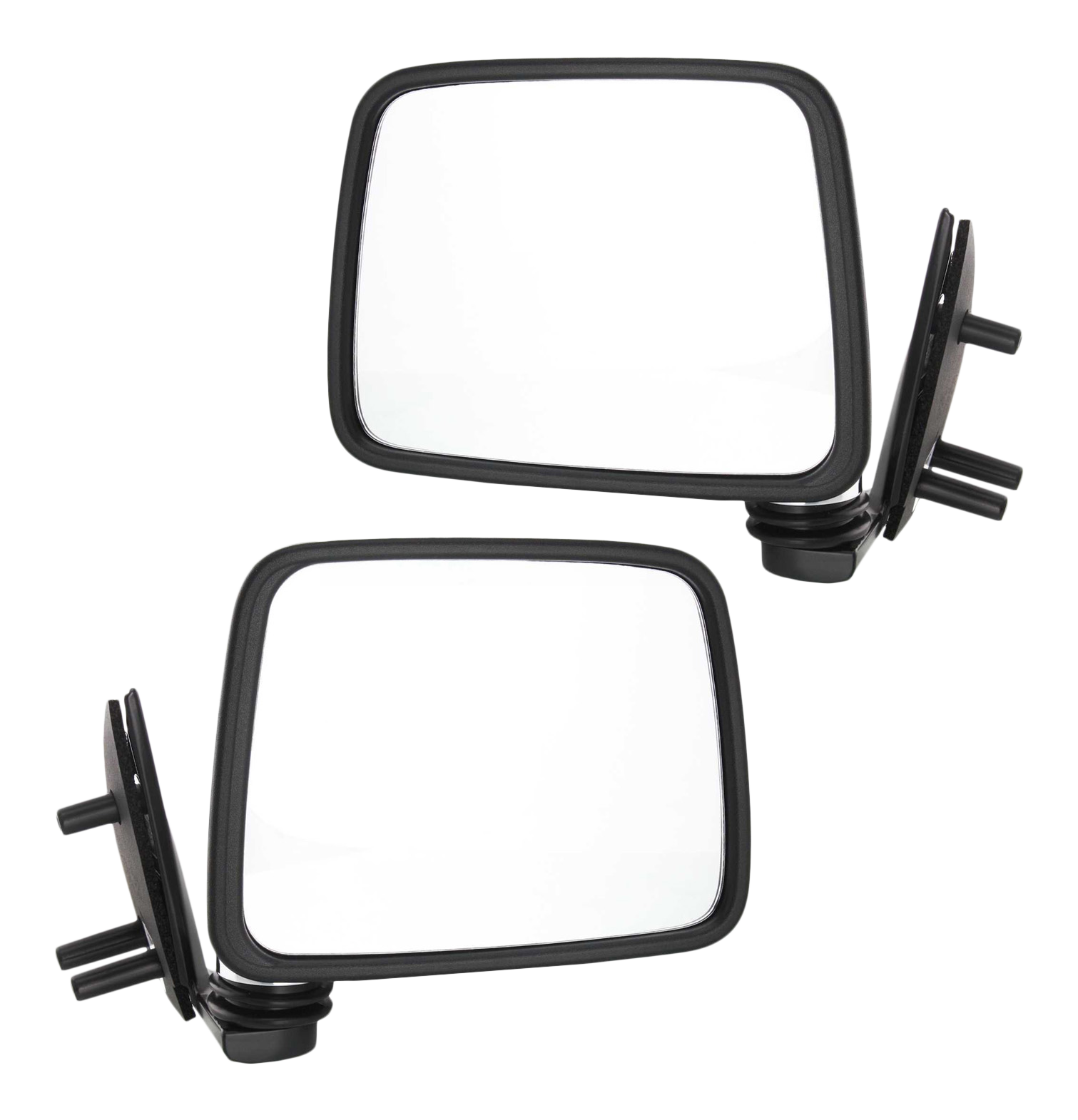 AM D21-86-94 PICKUP 95-97 MIRROR RH AND LH Manual Adjust Manual Folding Non Heated Chrome SKU SET NS10CR Partslink NI1320109 NI1321109 OEM 9630211G7A K630111G26