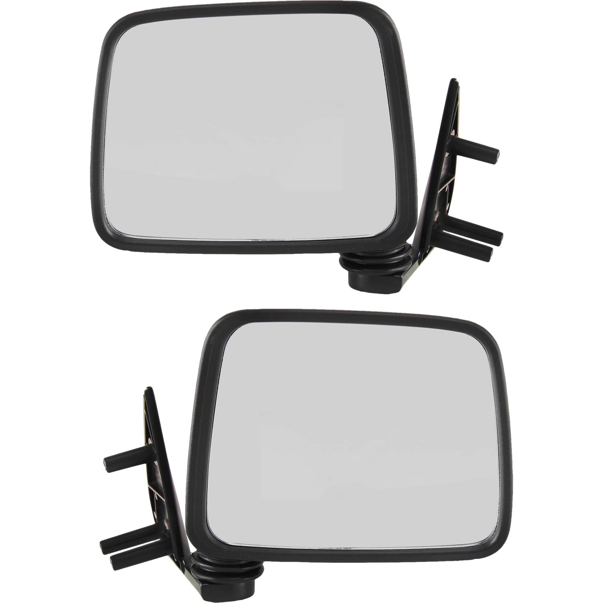 AM NISSAN PICKUP 86-97 MIRROR RH AND LH Manual Adjust Manual Folding Non Heated Paintable Pedestal Mount Type SKU SET NS10R Partslink NI1320106 NI1321106 OEM 9630211G7A K630111G26