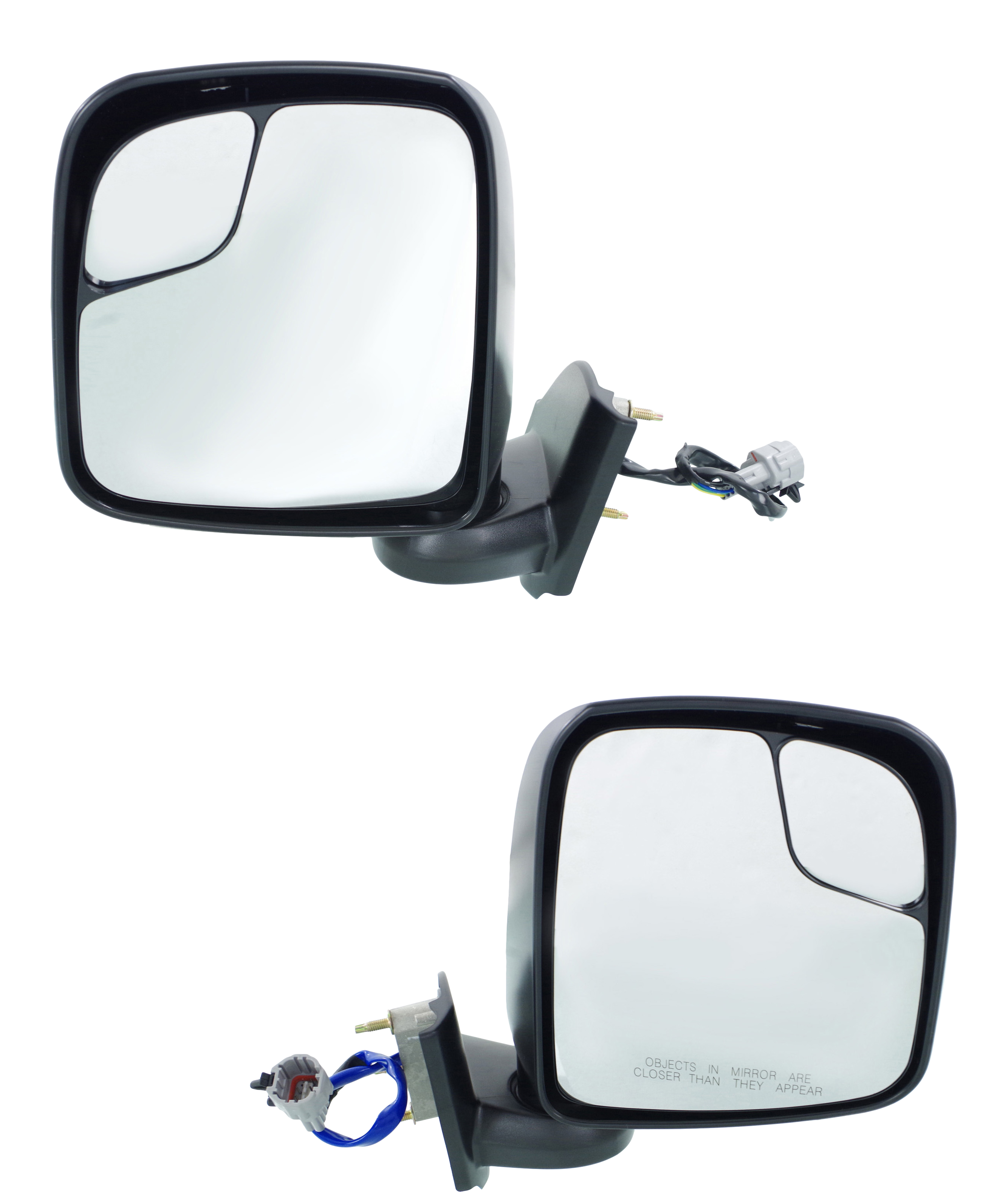 AM NV200-13-21 MIRROR RH AND LH Non Towing Power Manual Folding Heated Textured w o Appearance Package SV Model SKU SET NS140ER Partslink NI1320246 NI1321246 OEM 963013LM0D 963023LM0D