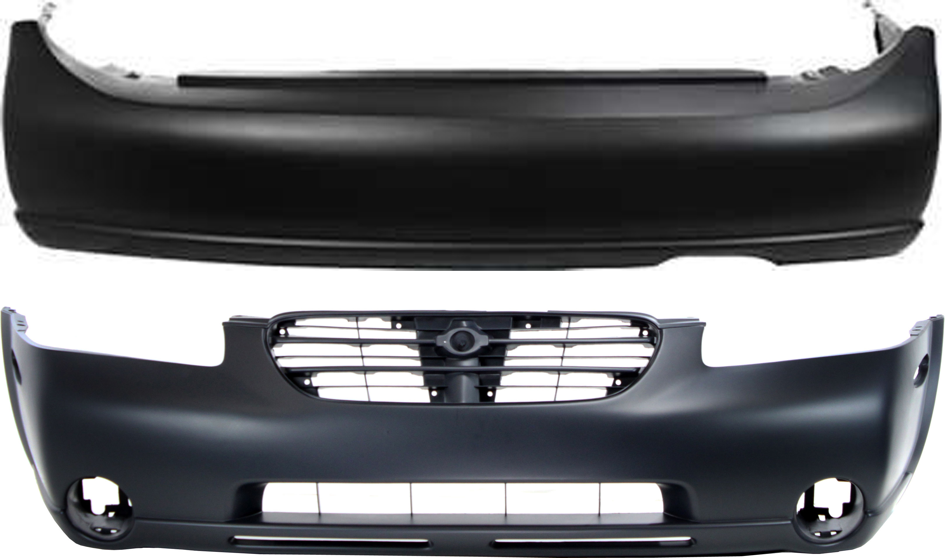 AM MAXIMA 00-01 FRONT AND REAR BUMPER COVER Primed SKU SET NS2119P 2 Partslink NI1000174 NI1100220 OEM 620222Y925-850222Y925