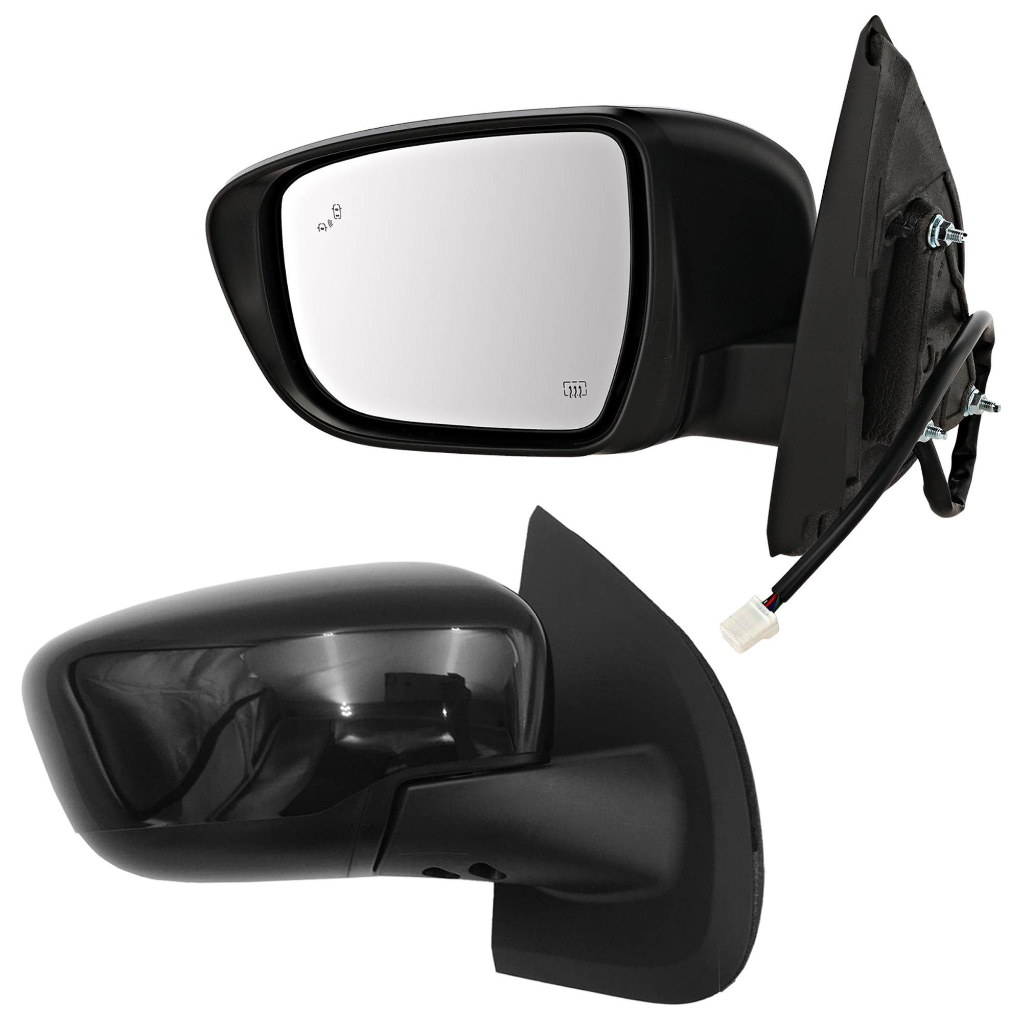 AM FRONTIER 22-24 MIRROR RH AND LH Power Manual Folding Heated Paintable w BSD Turn Signal Light No Memory Puddle Light Auto Dimming Crew Extended Cab SKU SET NS216ER S Partslink NI1320339 NI1321339 OEM 963019BU2A PFM 963029BU2A PFM