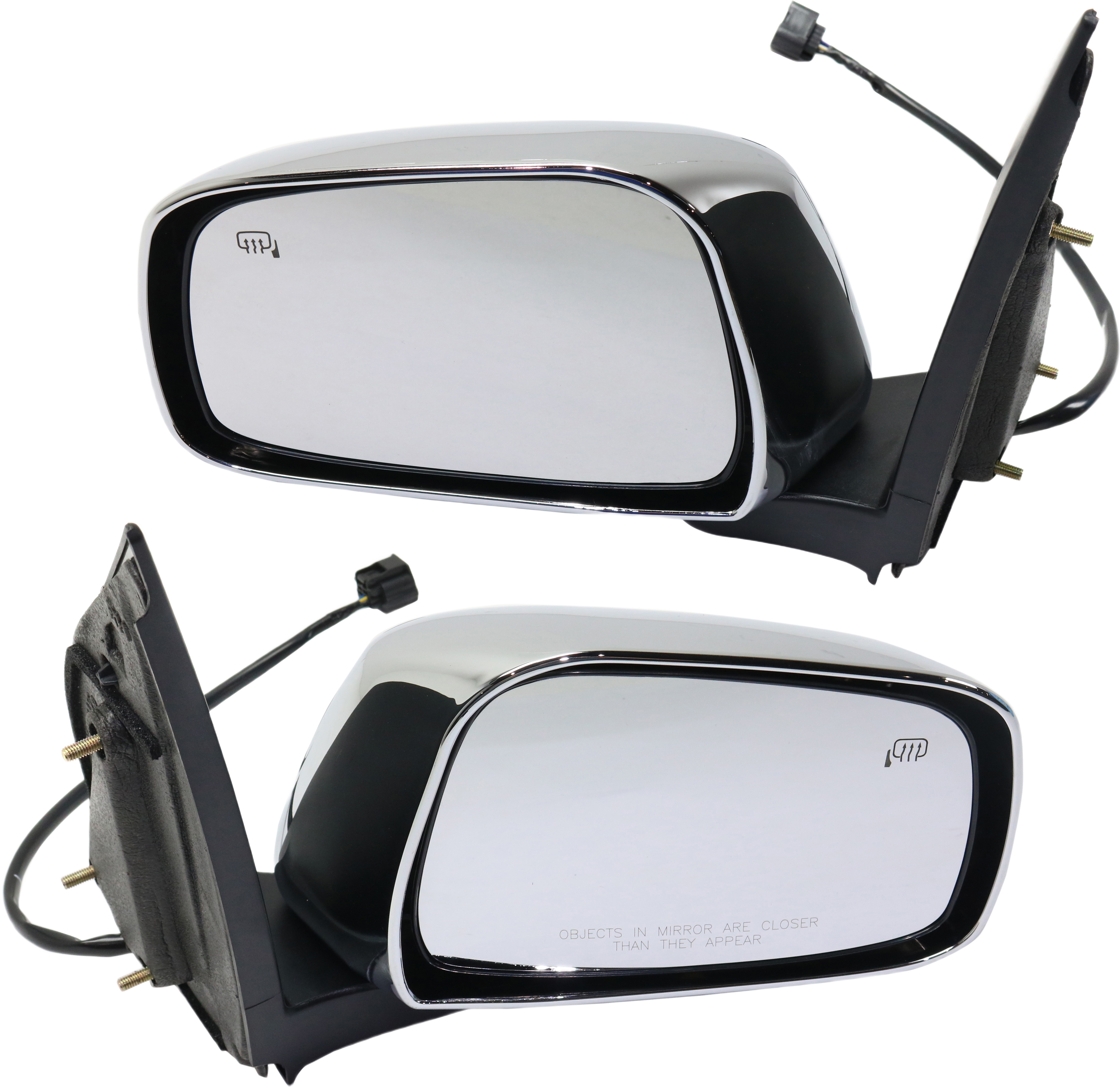 AM FRONTIER 11-19 MIRROR RH AND LH Power Manual Folding Heated Chrome SL Model SKU SET NS41CR Partslink NI1320291 NI1321291 OEM 963019BE8C 963029BE8C