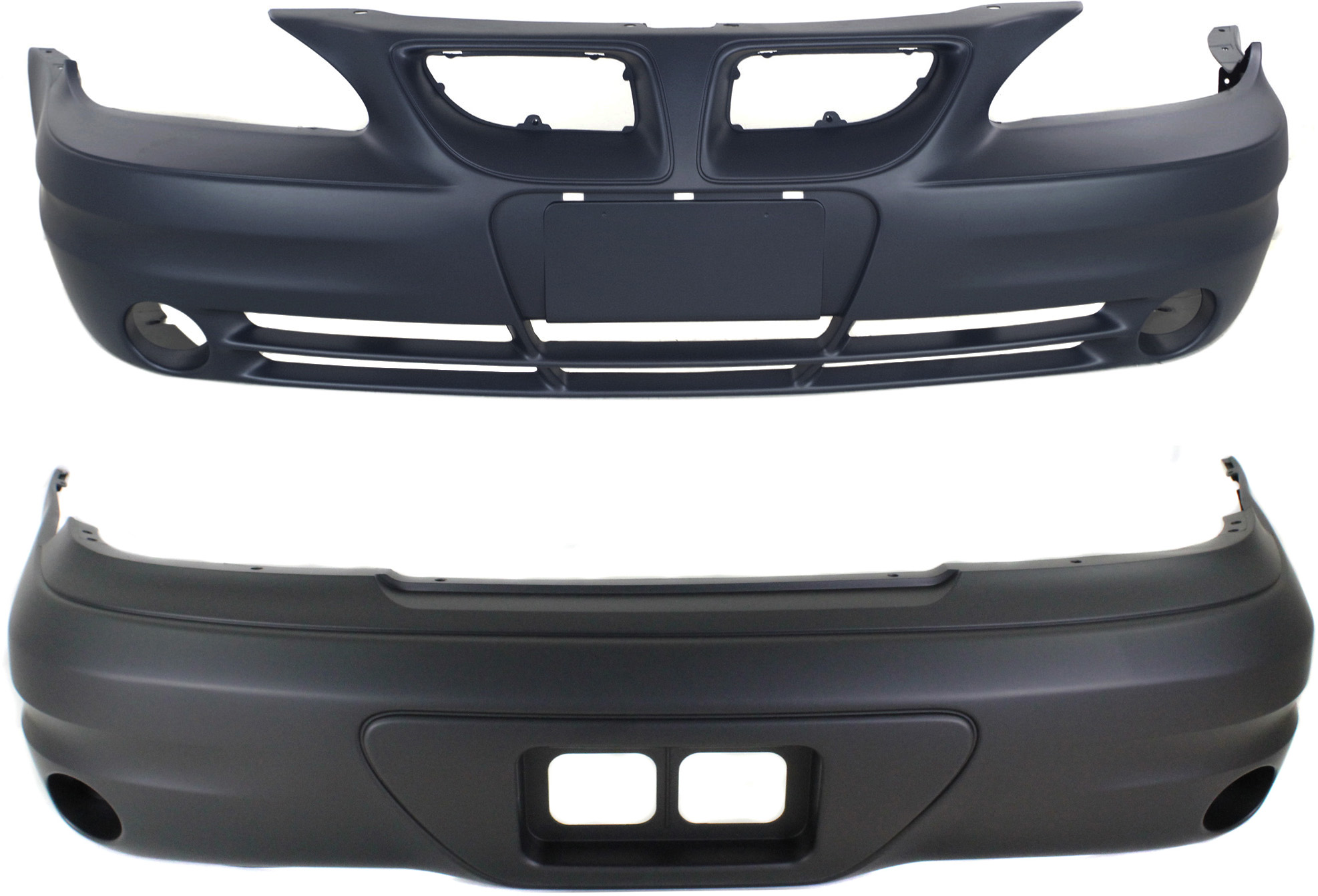 AM GRAND AM 03-05 FRONT AND REAR BUMPER COVER Primed SE Model SKU SET P010309P 2 Partslink GM1000675 GM1100664 OEM 1-233-557-612-335-580
