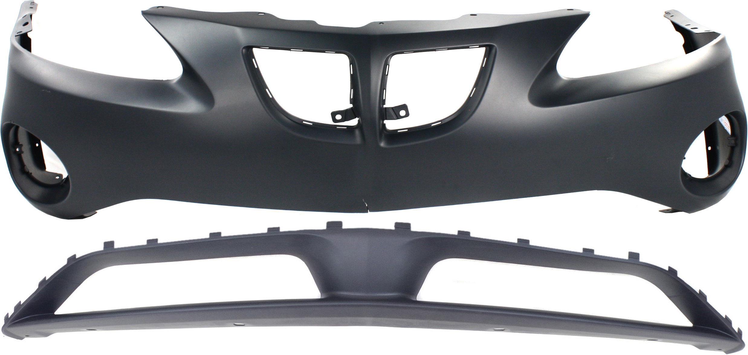 AM GRAND PRIX 04-08 FRONT BUMPER COVER Upper and Lower Primed Base GT GT1 GT2 GTP Models SKU SET P010310P Partslink GM1000698 GM1000699 OEM 10324182-12335942