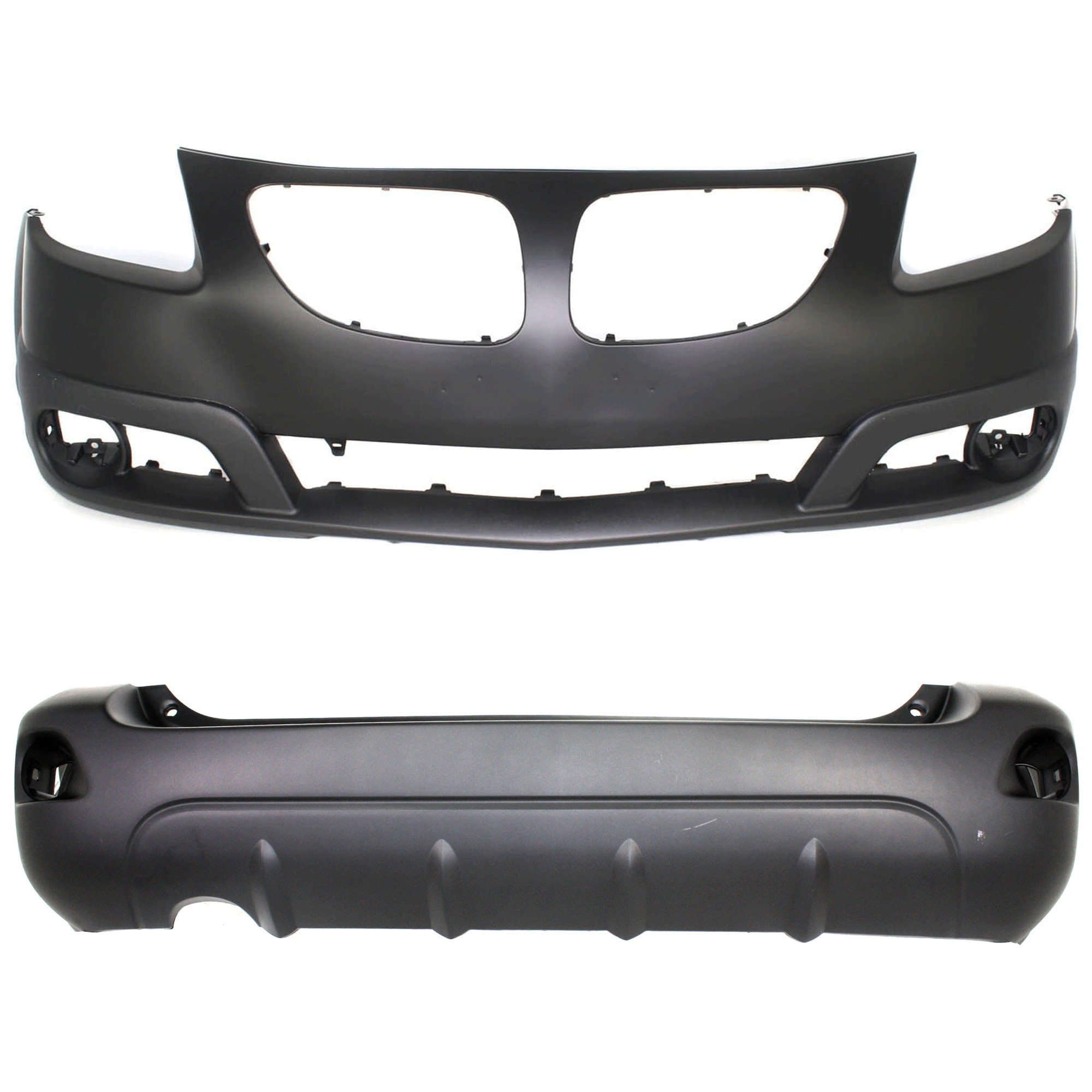 AM VIBE 05-08 FRONT AND REAR BUMPER COVER Primed SKU SET P010319P Partslink GM1000727 GM1100656 OEM 88973187-88973374