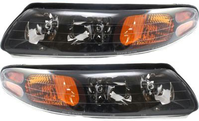 AM BONNEVILLE 00-04 HEAD LAMP RH AND LH Assembly Halogen SE SLE SSEi Models To 9-1-03 SKU SET P100107 Partslink GM2503215 GM2502215 OEM 19245101-19245099