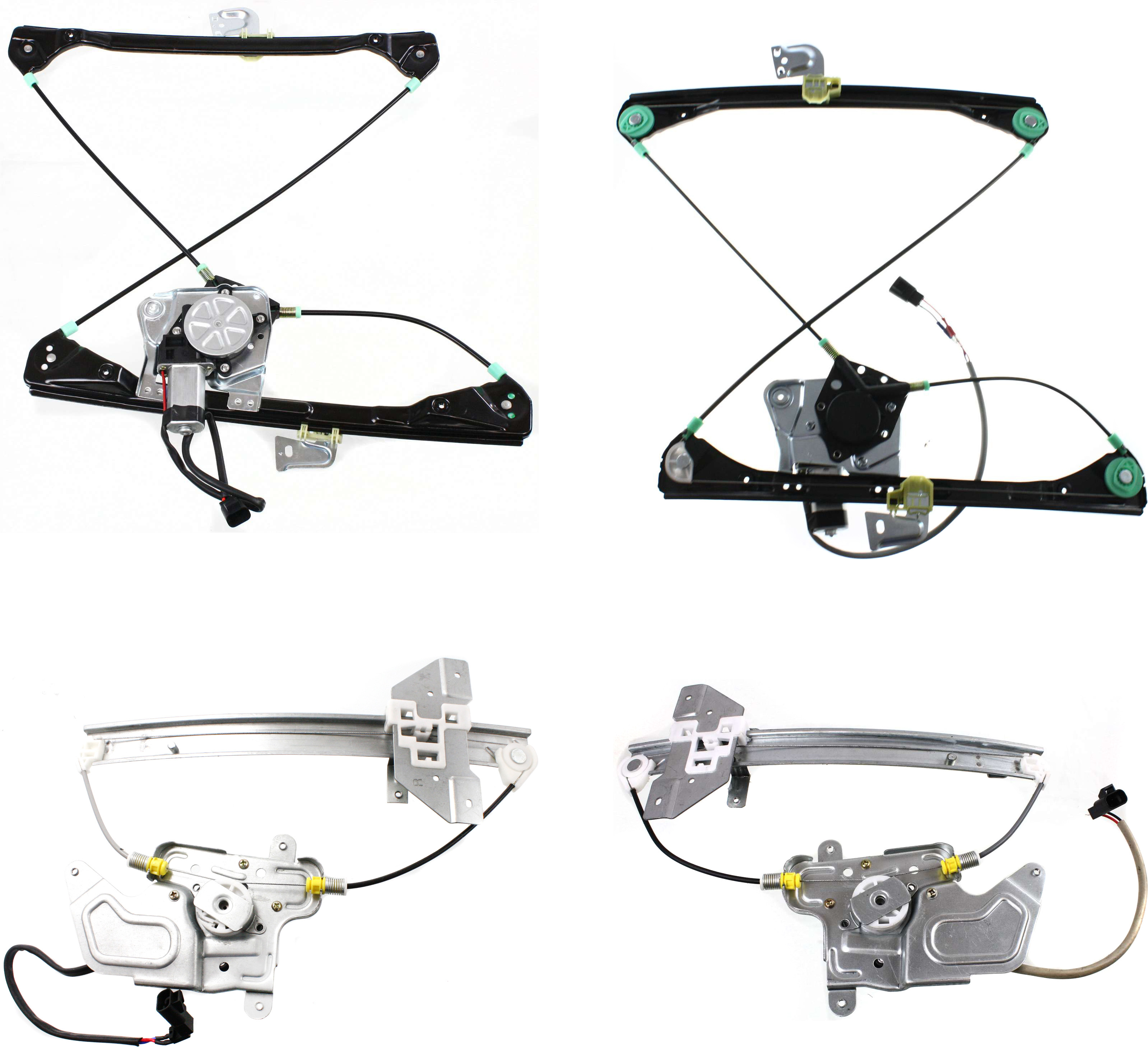AM ALERO 99-04 GRAND AM 99-05 FRONT AND REAR WINDOW REGULATOR RH AND LH Power w Motor Sedan SKU SET P462903-4 Partslink GM1351122 GM1350122 GM1551104 GM1550104 OEM 22702138-22702137-22730702-227