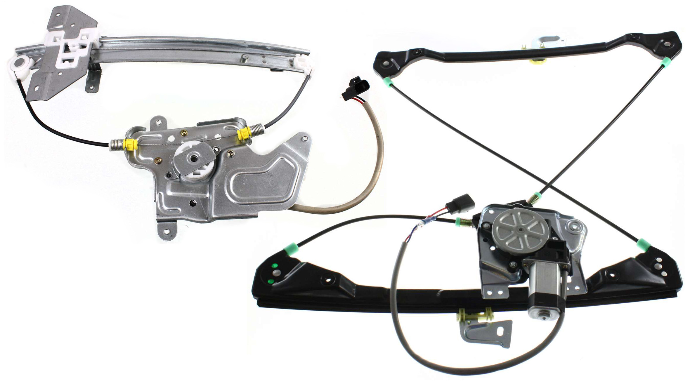 AM ALERO 99-04 GRAND AM 99-05 FRONT AND REAR WINDOW REGULATOR LH Power w Motor SKU SET P462904-2L Partslink GM1350122 GM1550104 OEM 22702137-22730703