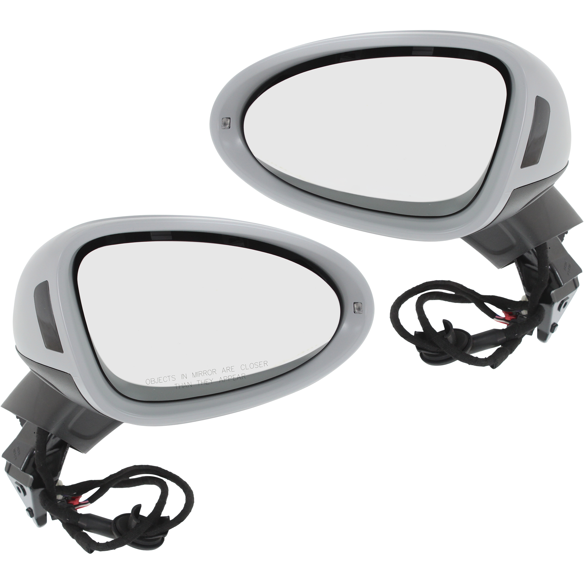 AM MACAN 15-24 MIRROR RH AND LH Power Power Folding Heated Paintable w Blind Spot Light In Housing Puddle Light and Signal Light w Lane Change Assist SKU SET PC03ER S OEM 95B857528AG2X PFM 95B857527AG2