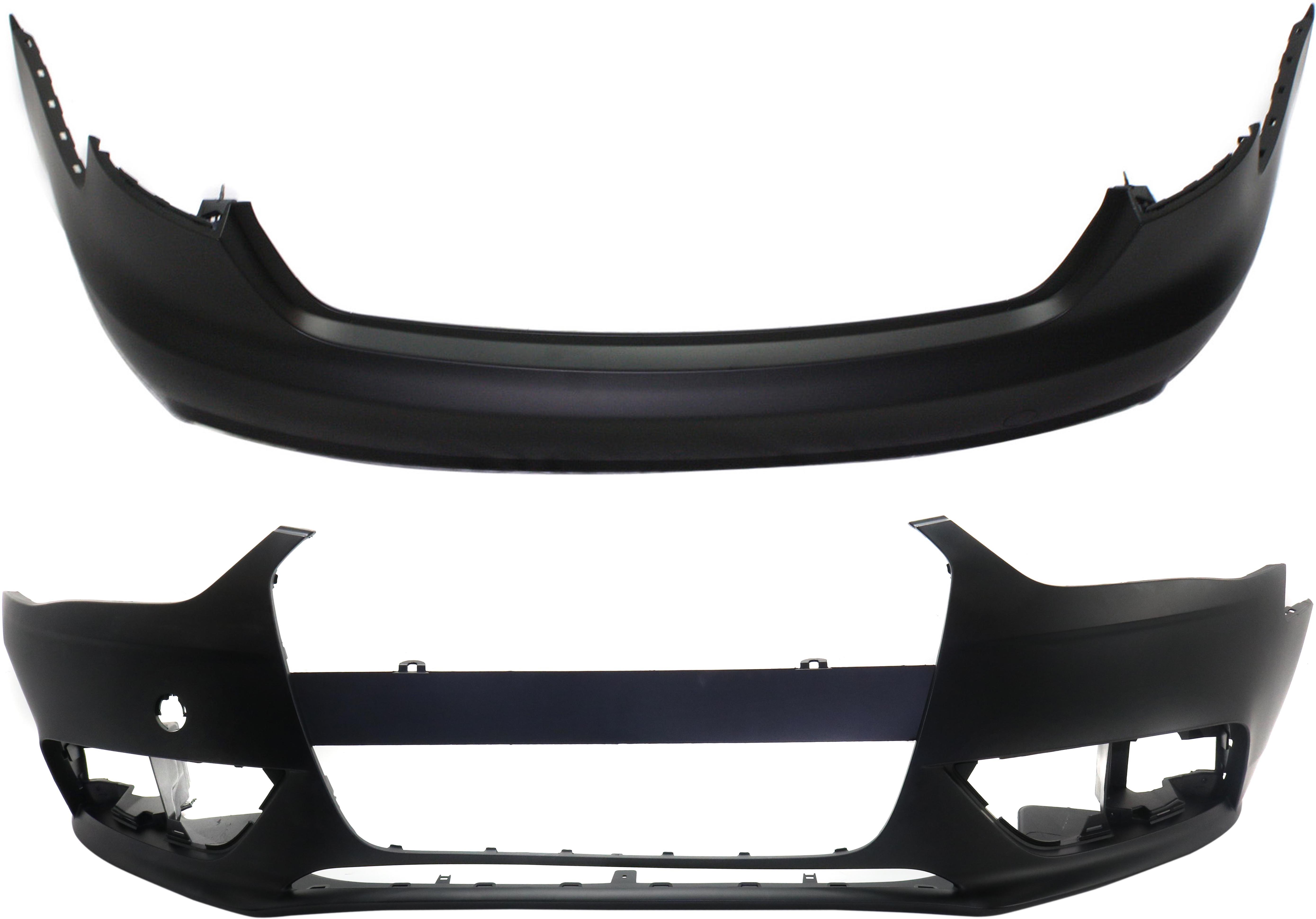 AM A4-13-16 FRONT AND REAR BUMPER COVER Primed w o S Line Pkg Sedan SKU SET RA01030005P 2 Partslink AU1100206 OEM 8K0807065AGRU PFM 8K5807067GRU
