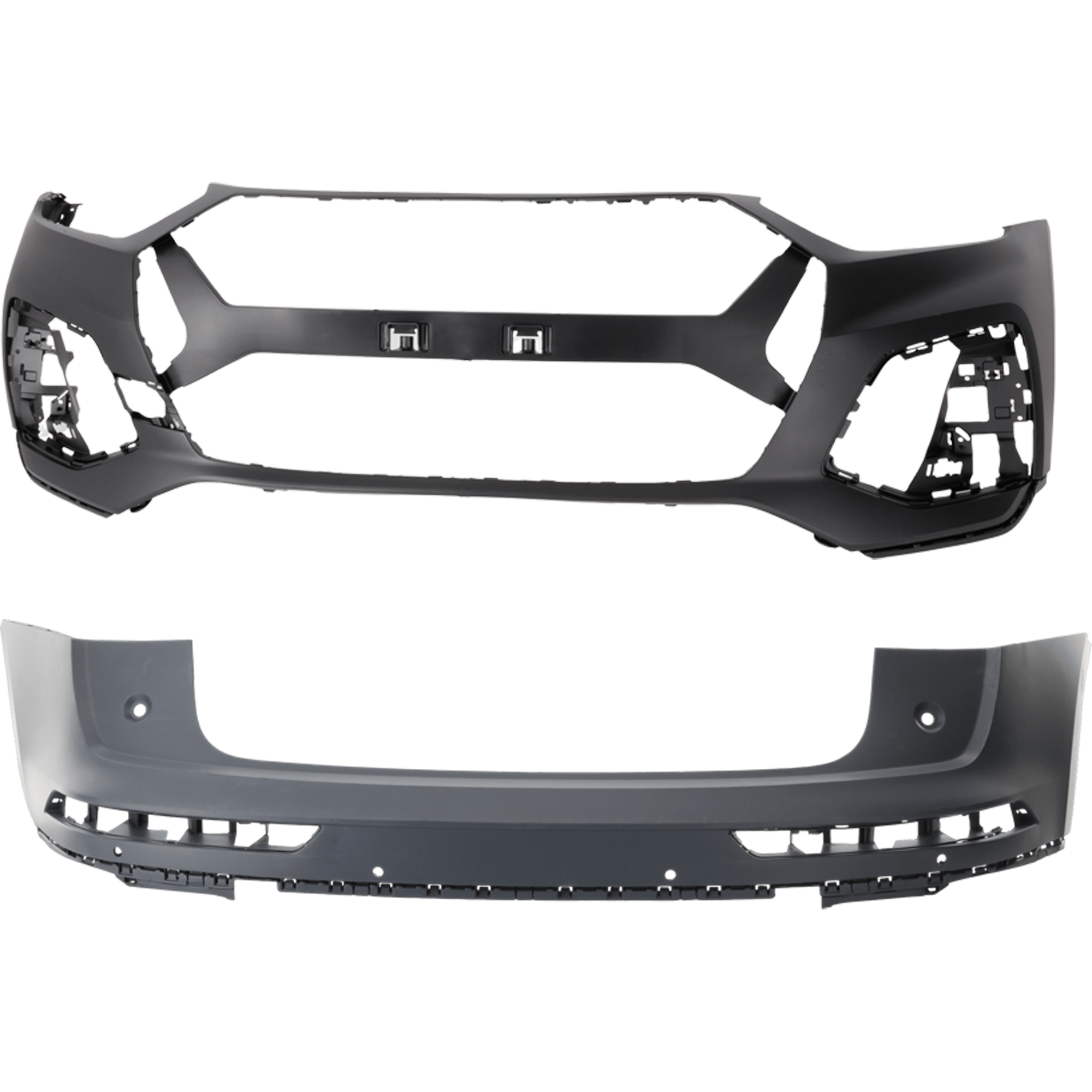 AM Q5-21-23 FRONT AND REAR BUMPER COVER Primed w o mounting bracket s w o Parallel Park Assist Holes SKU SET RA01030037P