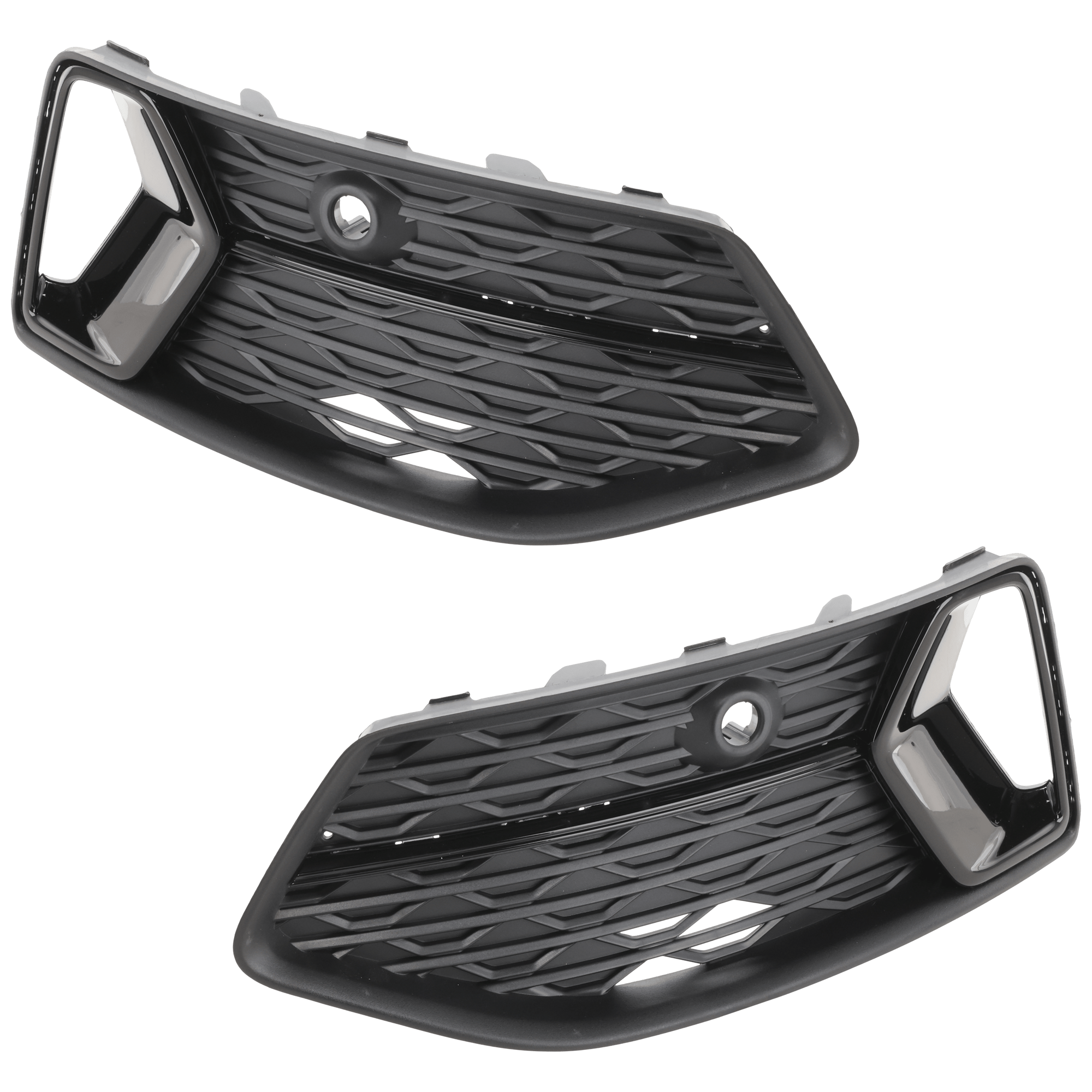 AM A6 QUATTRO 19-23 FRONT BUMPER GRILLE RH AND LH Outer Textured Black w Painted Black Insert w o S Line Package Premium Premium Plus Prestige Model SKU SET RA01530027 Partslink AU1038153 AU1039153 OEM 4K0807647DT94-4K0807648DT94