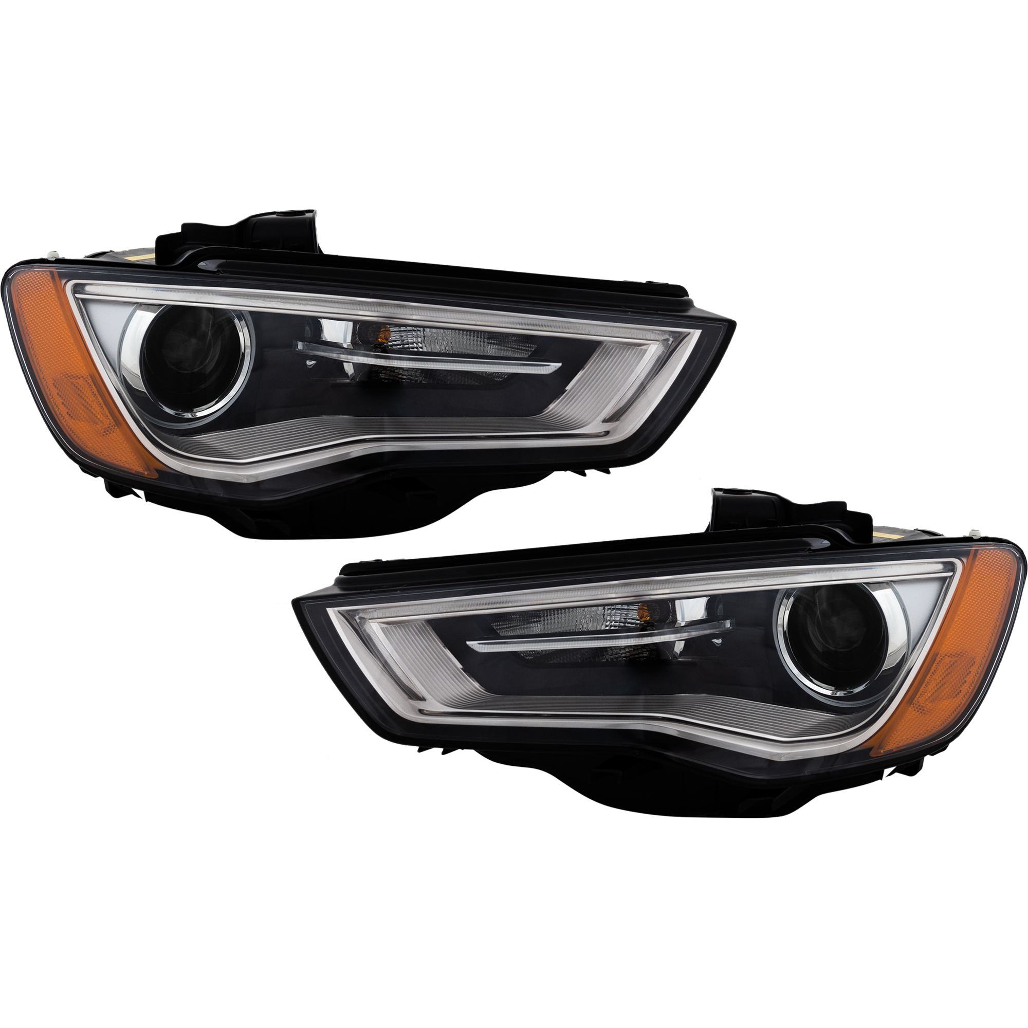 AM A3 S3-15-16 HEAD LAMP RH AND LH Lens and Housing HID Xenon w o HID Kit w o Curve Lightning Premium Premium Plus Model SKU SET RA10010007 Partslink AU2503191 AU2502191 OEM 8V0941044B 8V0941043B