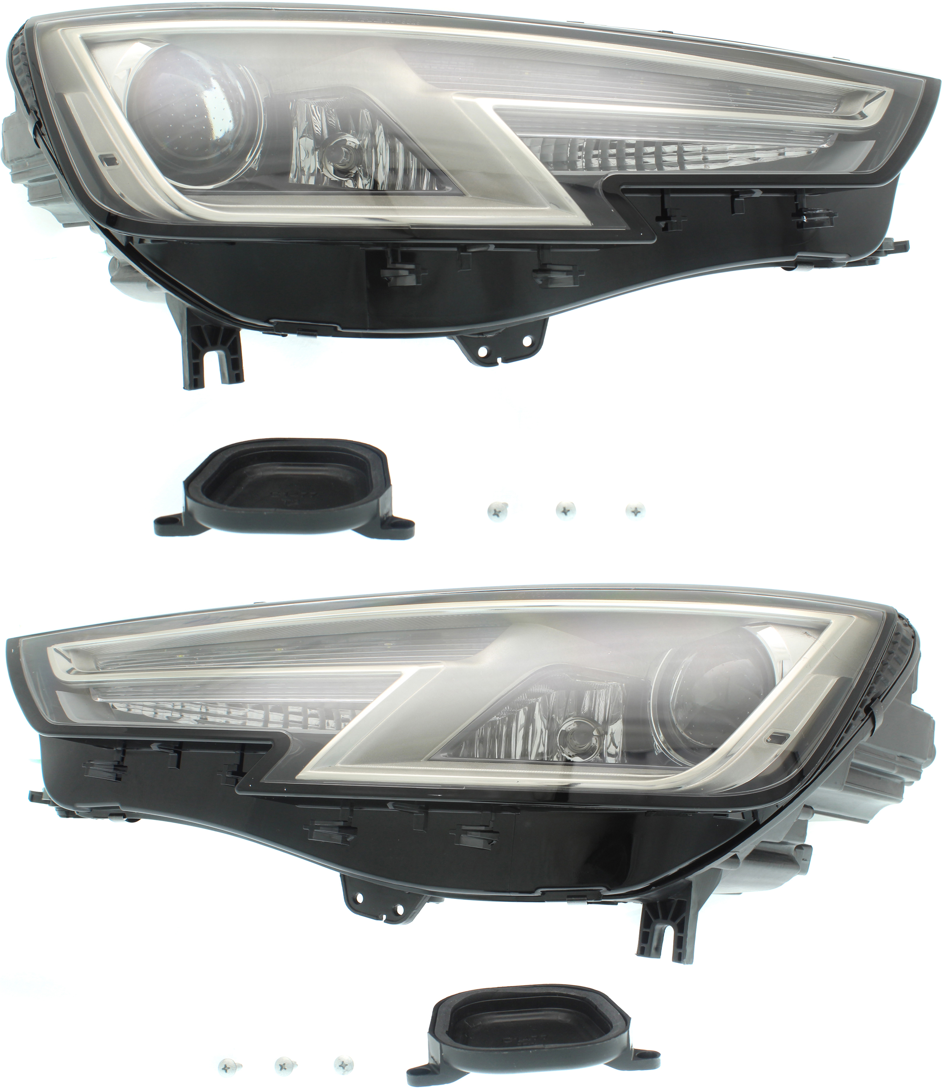 AM A4 A4 ALLROAD 17-19 A4 QUATTRO 17-18 HEAD LAMP RH AND LH Lens and Housing HID Xenon w Halogen High Beam and Turn Signal Light Bulb w o HID Bulb SKU SET RA10010011 Partslink AU2502203 AU2503203 OEM 8W0941043B 8W0941044B