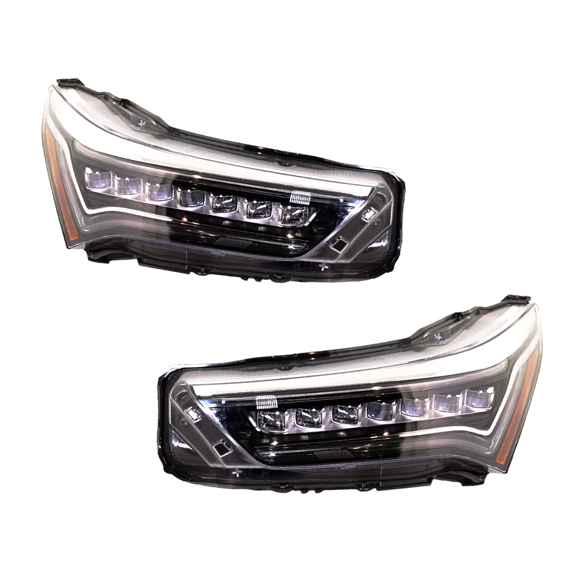 AM RDX 19-21 HEAD LAMP RH AND LH Assembly LED Base Elite Technology Models w o Adaptive Headlight CAPA SKU SET RA10010021Q Partslink AC2502133C AC2503133C OEM 33100TJBA01-33150TJBA01