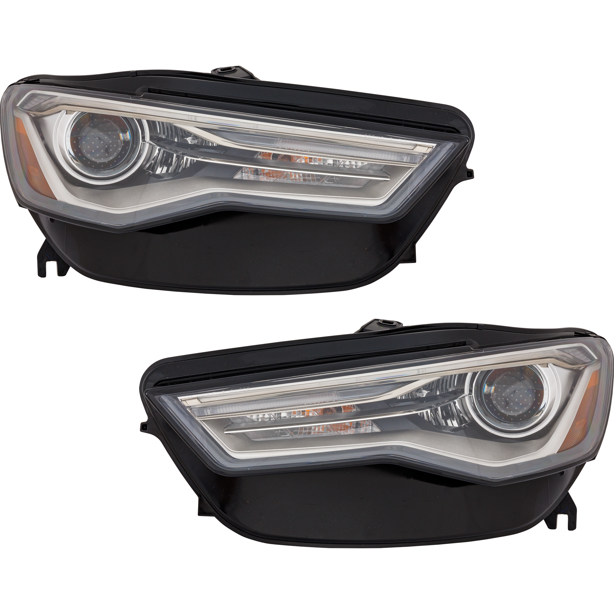 AM A6 S6-16-18 HEAD LAMP RH AND LH Lens and Housing HID Xenon w o HID Kit w Auto Level Lamps SKU SET RA10010055U Partslink AU2503195 AU2502195 OEM 4G0941044H 4G0941043H