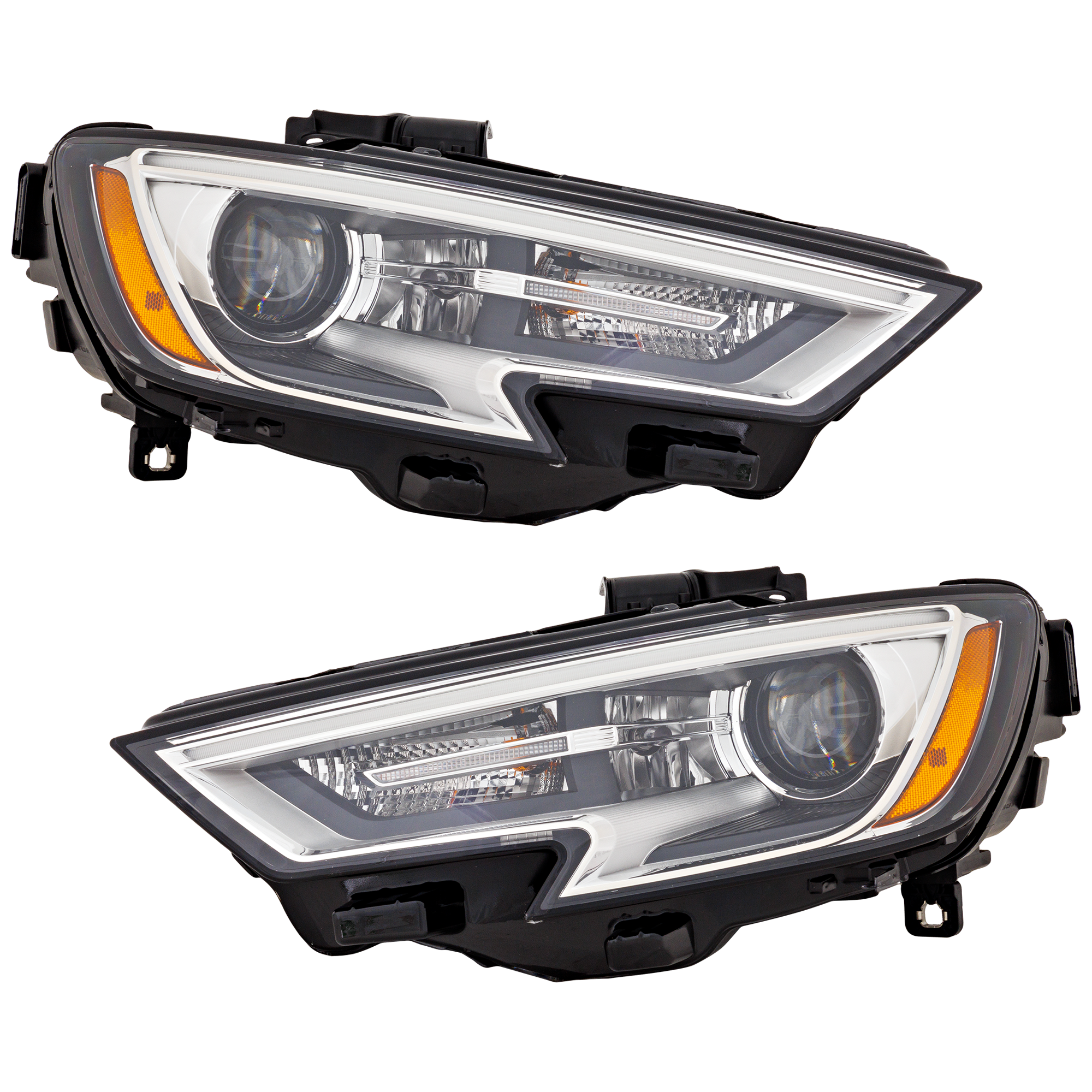 AM A3 S3-17-20 HEAD LAMP RH AND LH Lens and Housing HID Xenon w o HID Kit CAPA SKU SET RA10010061UQ OEM 8V0941043G PFM 8V0941044G PFM