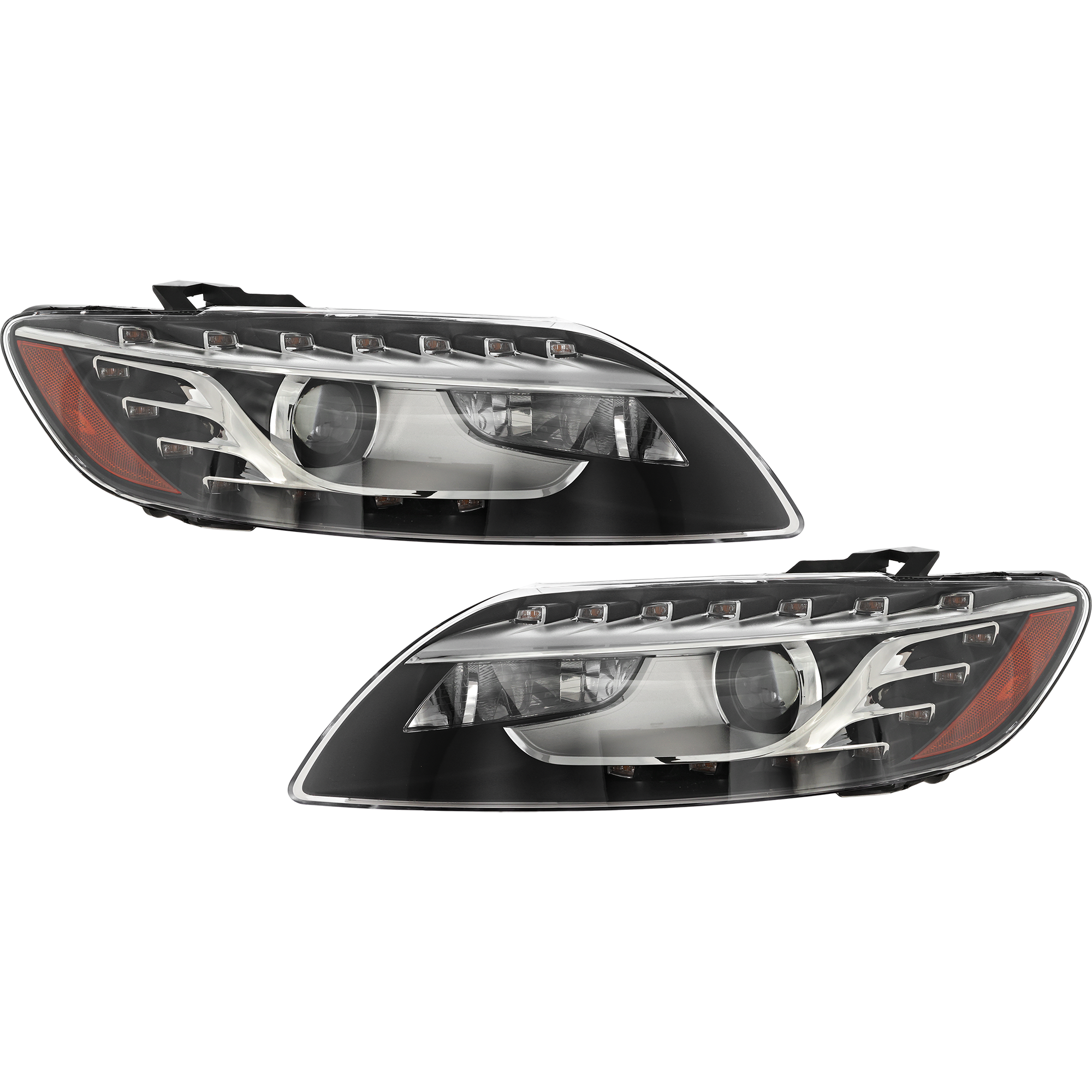 AM Q7-10-15 HEAD LAMP RH AND LH Lens and Housing HID Xenon w o Curve Lighting CAPA SKU SET RA10010069UQ OEM 4L0941029AK PFM 4L0941030AK PF