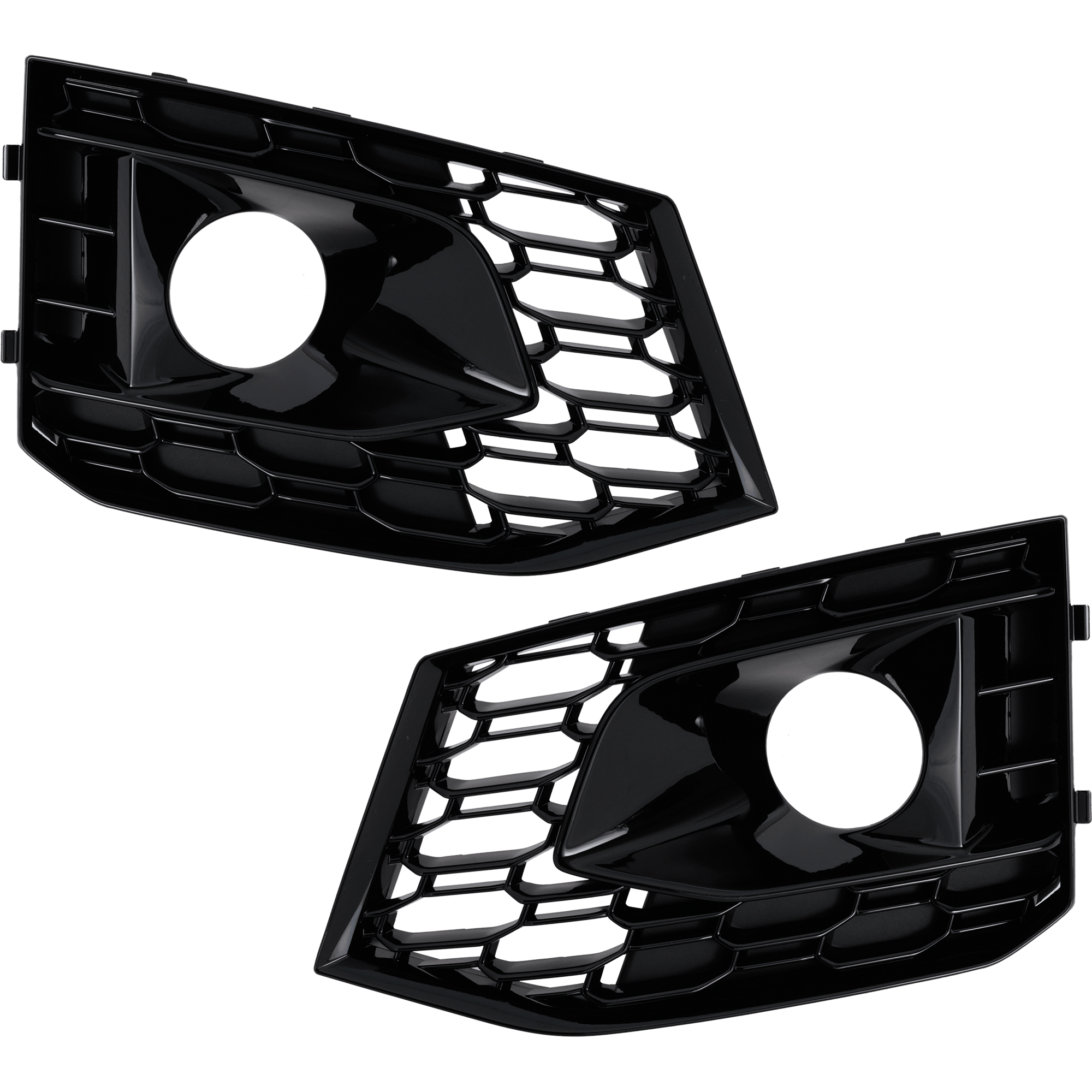 AM RS5-18-19 FOG LAMP MOLDING RH AND LH Black SKU SET RA10810007 Partslink AU1038143 AU1039143 OEM 8W6807681QT94-8W6807682QT94