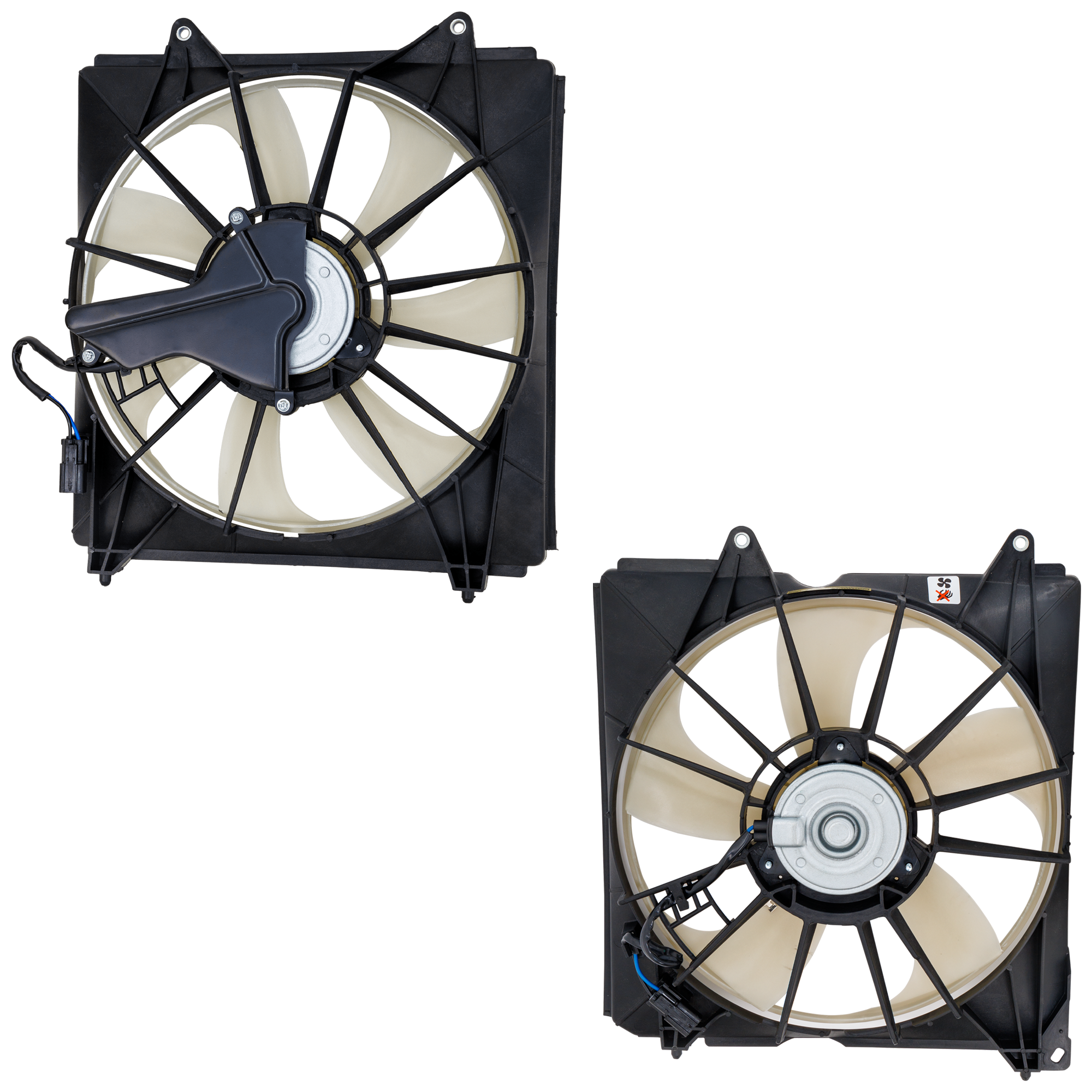 AM TLX 15-20 A C CONDENSER FAN ASSEMBLY RH AND LH Assembly Single Fan 3.5L Eng. Sedan SKU SET RA19090005 Partslink AC3113116 AC3115127 OEM 386155J2A01-386165J2A01-190155
