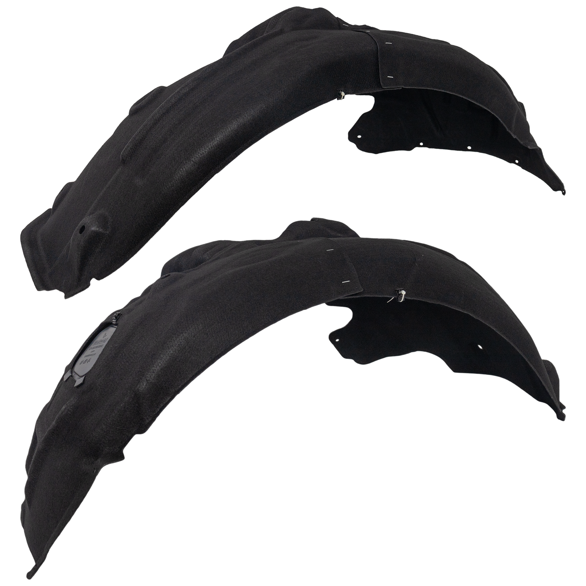 AM A6 S6-12-17 FRONT FENDER LINER RH AND LH Rear Section Heated Form w o Insulation Foam To 6-6-16 SKU SET RA22210073 Partslink AU1248126 AU1249126 OEM 4G0821133D PFM 4G0821134D PFM
