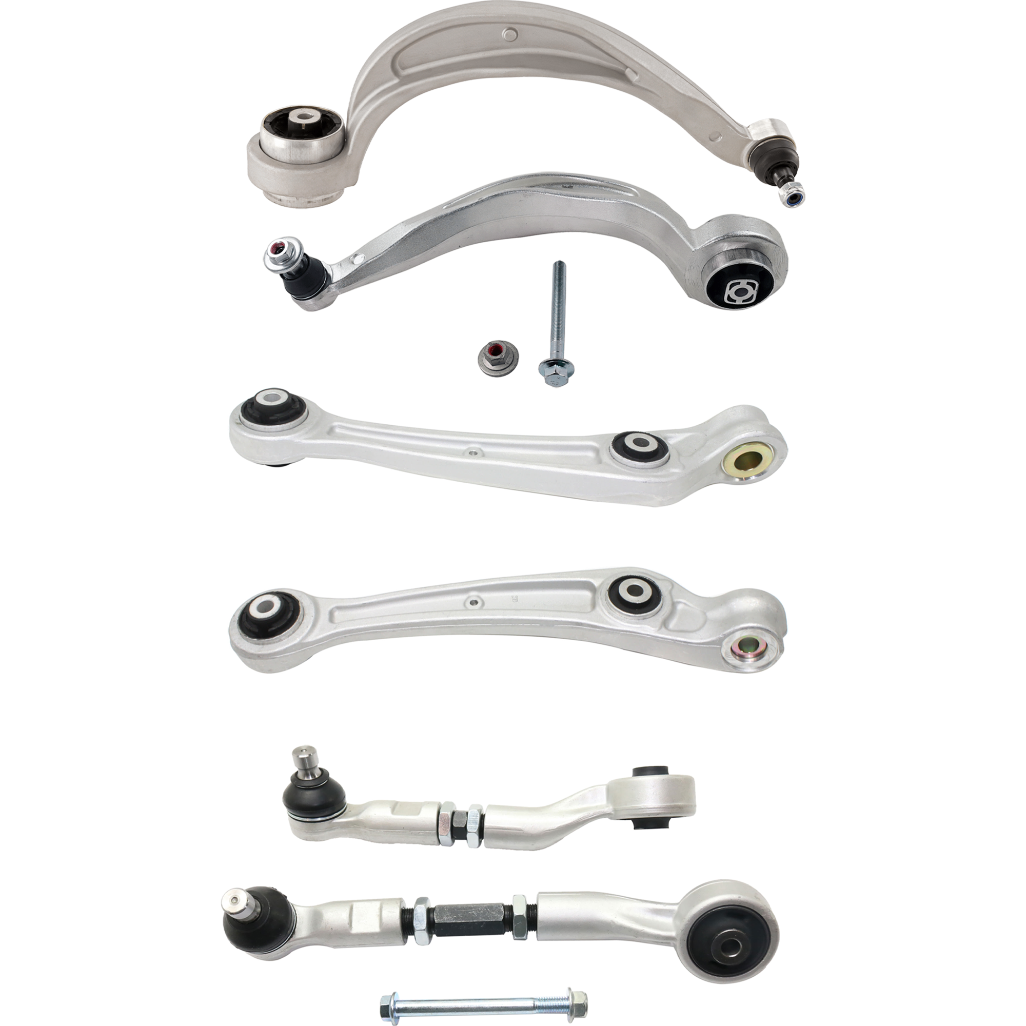 AM A4 A4 QUATTRO 10-12 FRONT CONTROL ARM RH AND LH Upper and Lower Frontward and Rearward Set of 5 SKU SET RA28150007 A OEM 8K0407151C 8K0407151D 8K040715