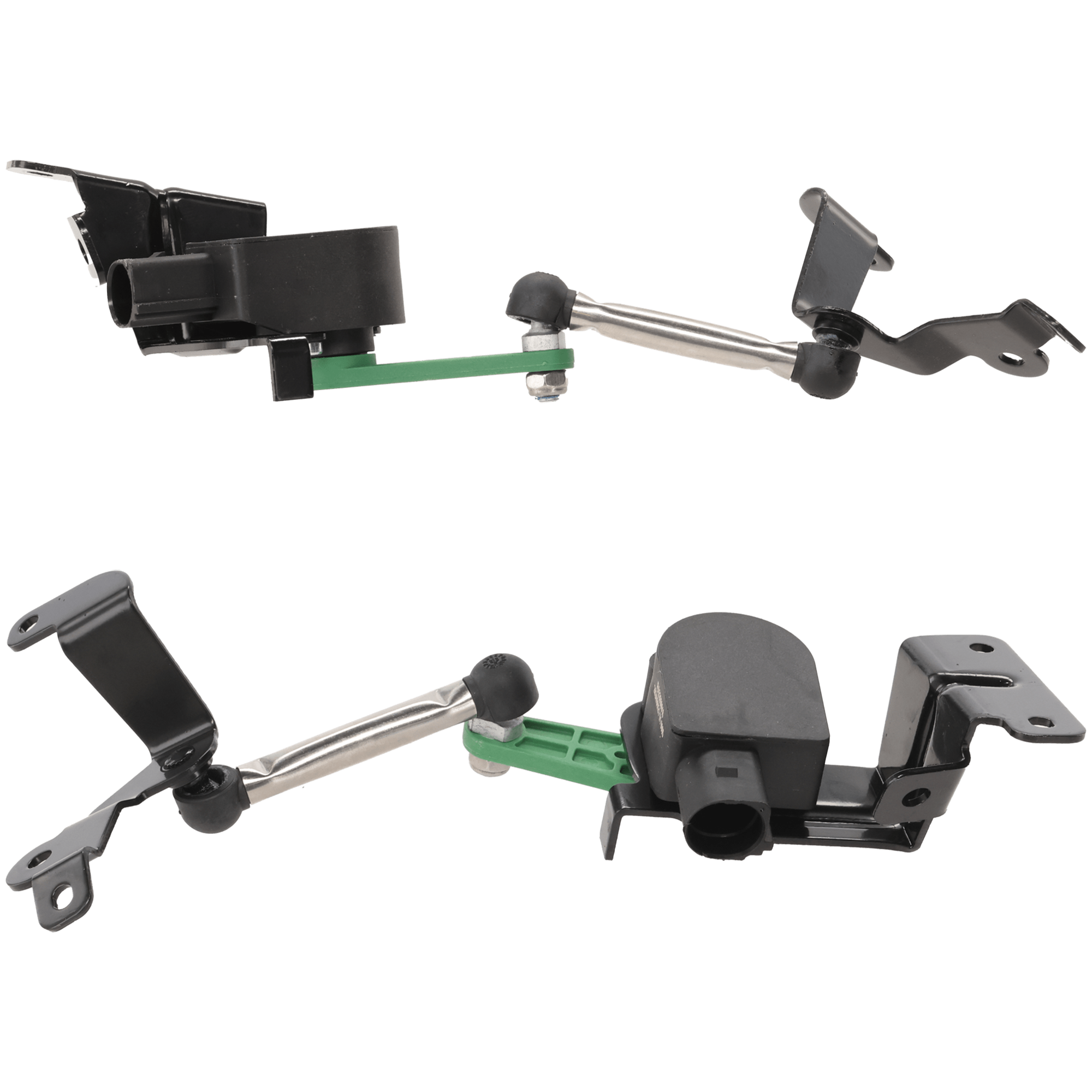 AM A3-09-13 TT 08-09 REAR SUSPENSION RIDE HEIGHT SENSOR RH AND LH FWD 4 Terminal Pins w o Directional Beam Headlamp Black Plastic SKU SET RA32850017 OEM 8J0941307A 8J0941308A