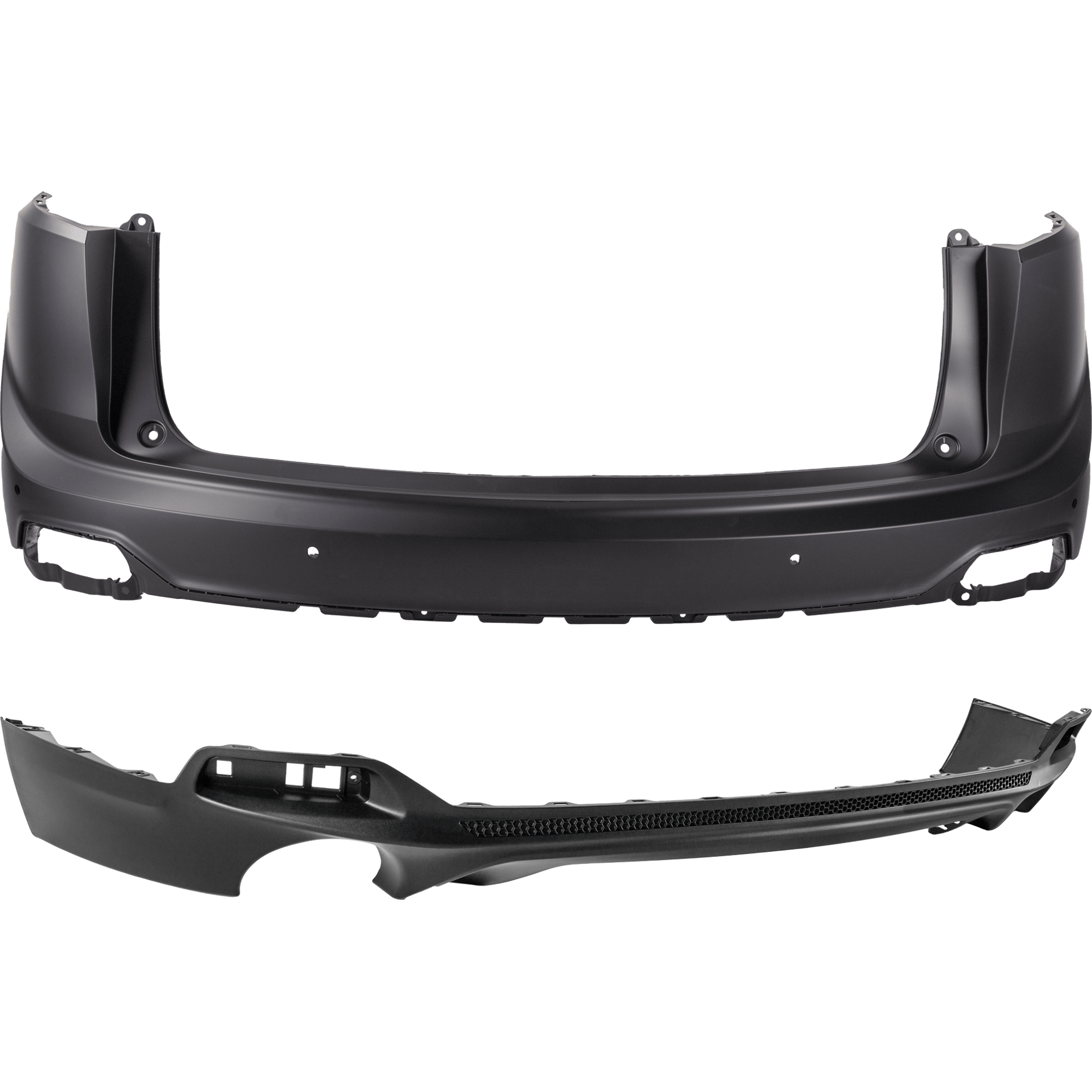 AM RDX 19-21 REAR BUMPER COVER Upper and Lower Upper Primed Lower Textured SKU SET RA76010035P Partslink AC1114104 AC1115106 OEM 04715TJBA80ZZ 04716TJBA80