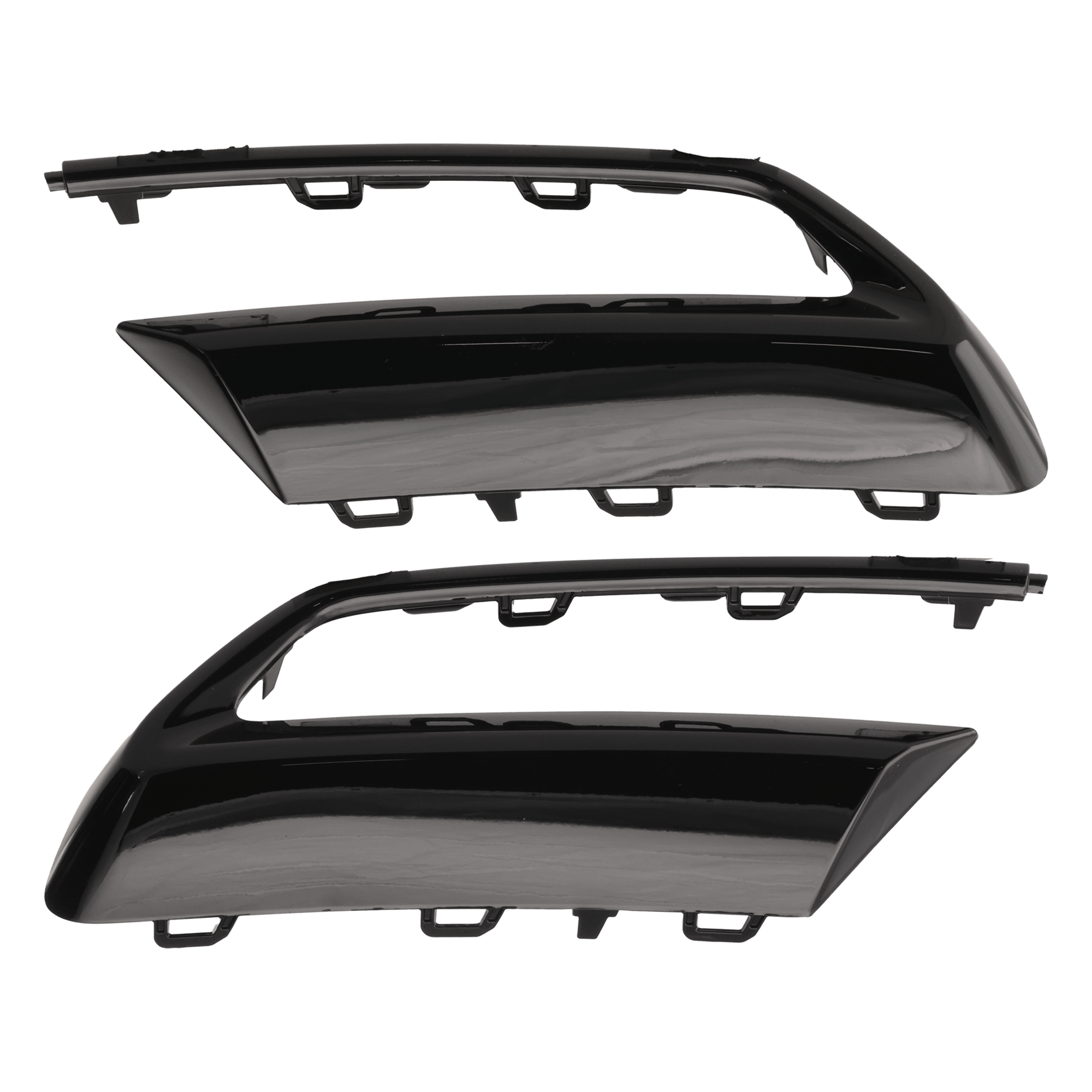 AM Q5-21-23 REAR BUMPER MOLDING RH AND LH Spoiler Trim Gloss Black w o S Line Package SKU SET RA76350019 Partslink AU1146101 AU1147101 OEM 80A853053T94-80A853054T94