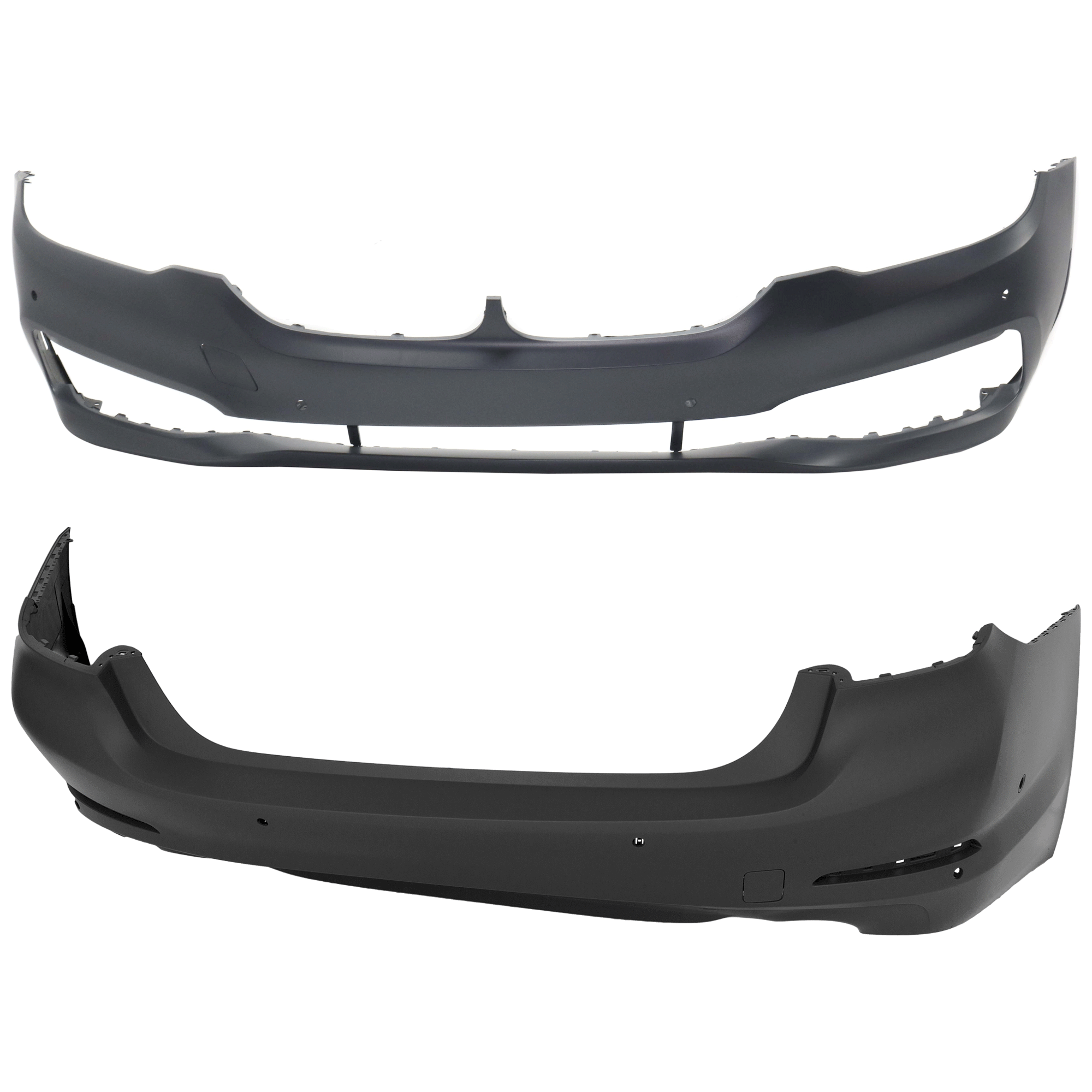 AM 5 SERIES 17-20 FRONT AND REAR BUMPER COVER Primed w o M Pkg and mounting bracket s w Luxury Pkg and PDC Sensor Holes SKU SET RB01030060P C