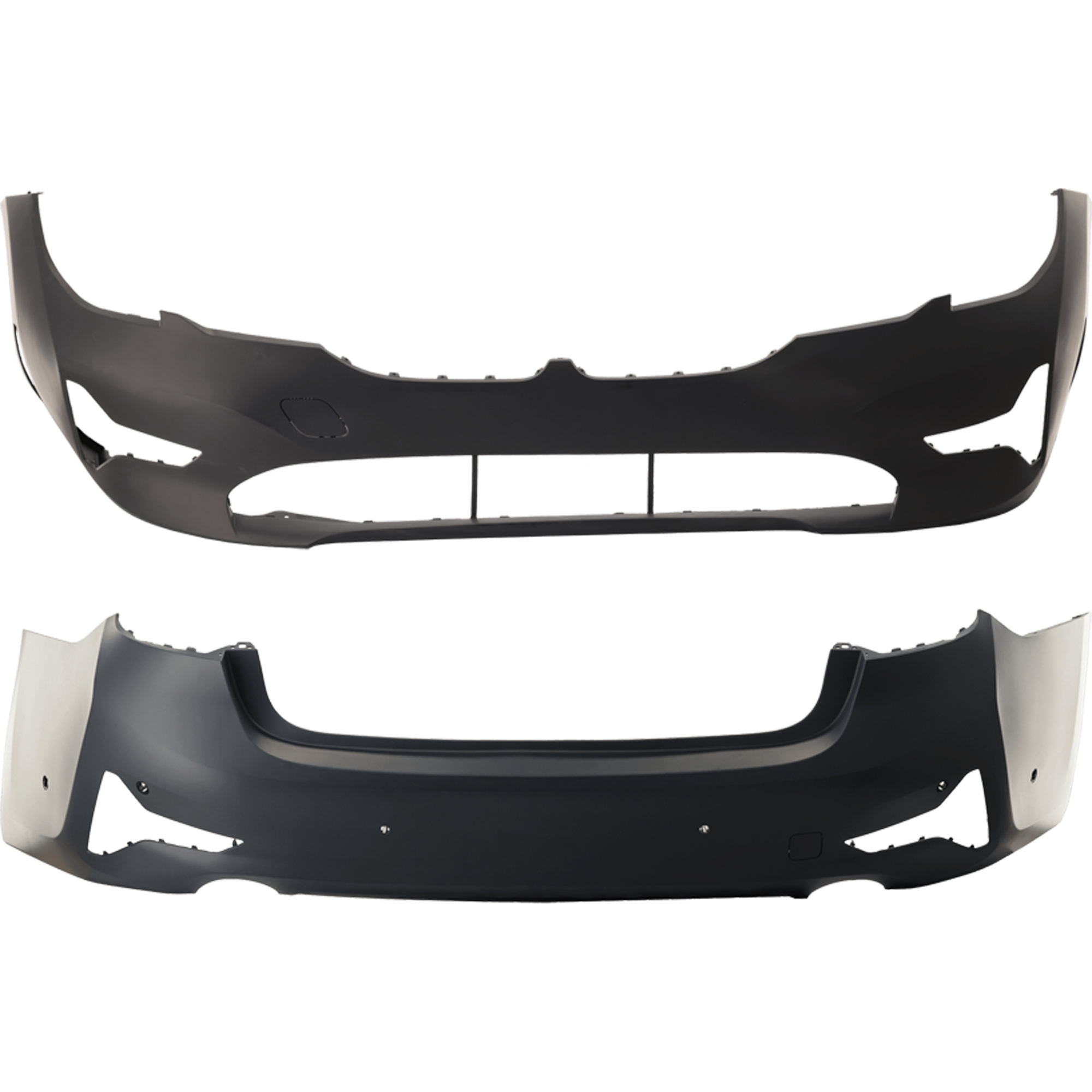 AM 3 SERIES 19-22 FRONT AND REAR BUMPER COVER Primed Sport Line Sedan w o M Sport Pkg w o PDC Sensor and Park Assist Sensor Holes SKU SET RB01030109P D