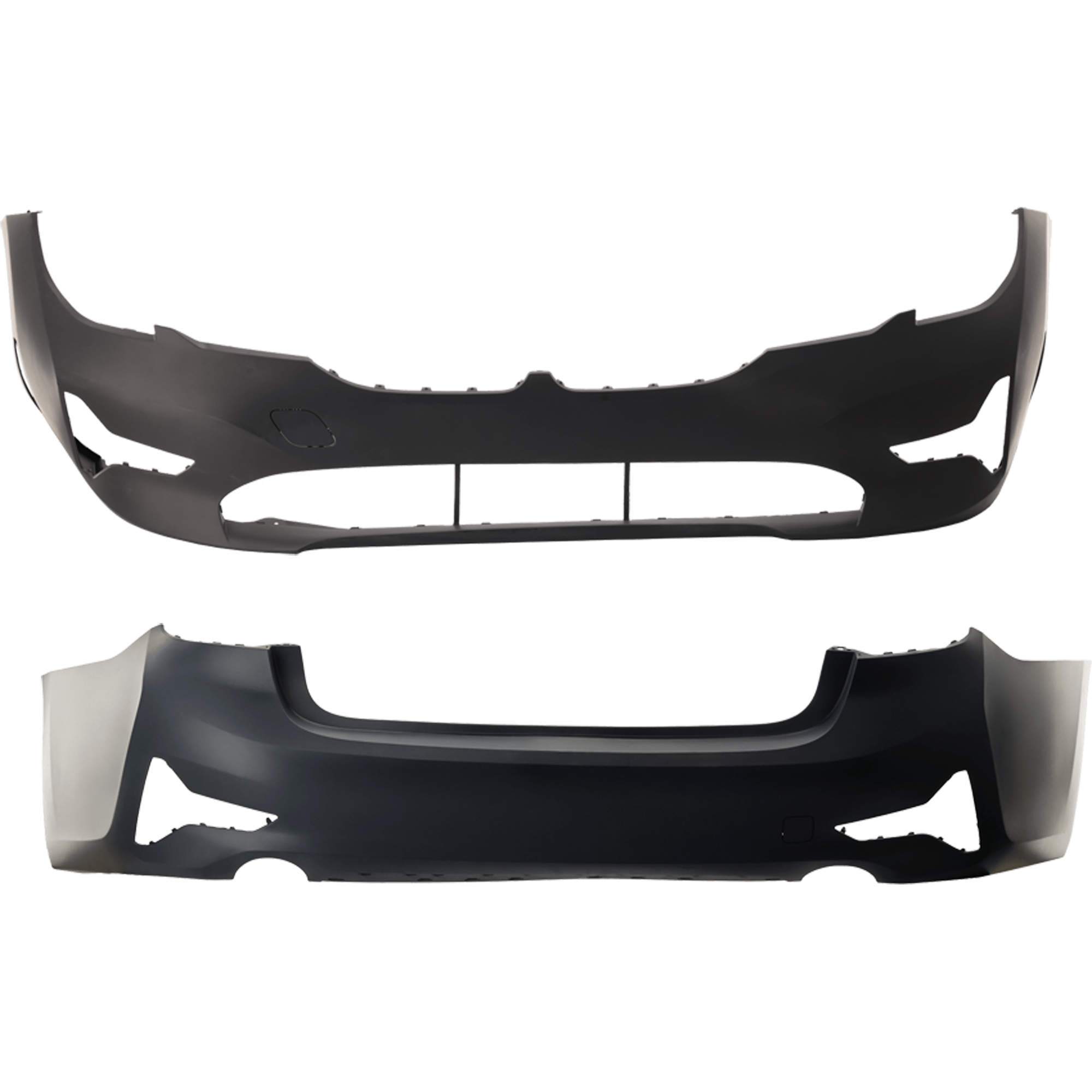 AM 3 SERIES 19-22 FRONT AND REAR BUMPER COVER Primed Sport Line Sedan w o M Sport Pkg w o PDC Sensor and Park Assist Sensor Holes SKU SET RB01030109P F