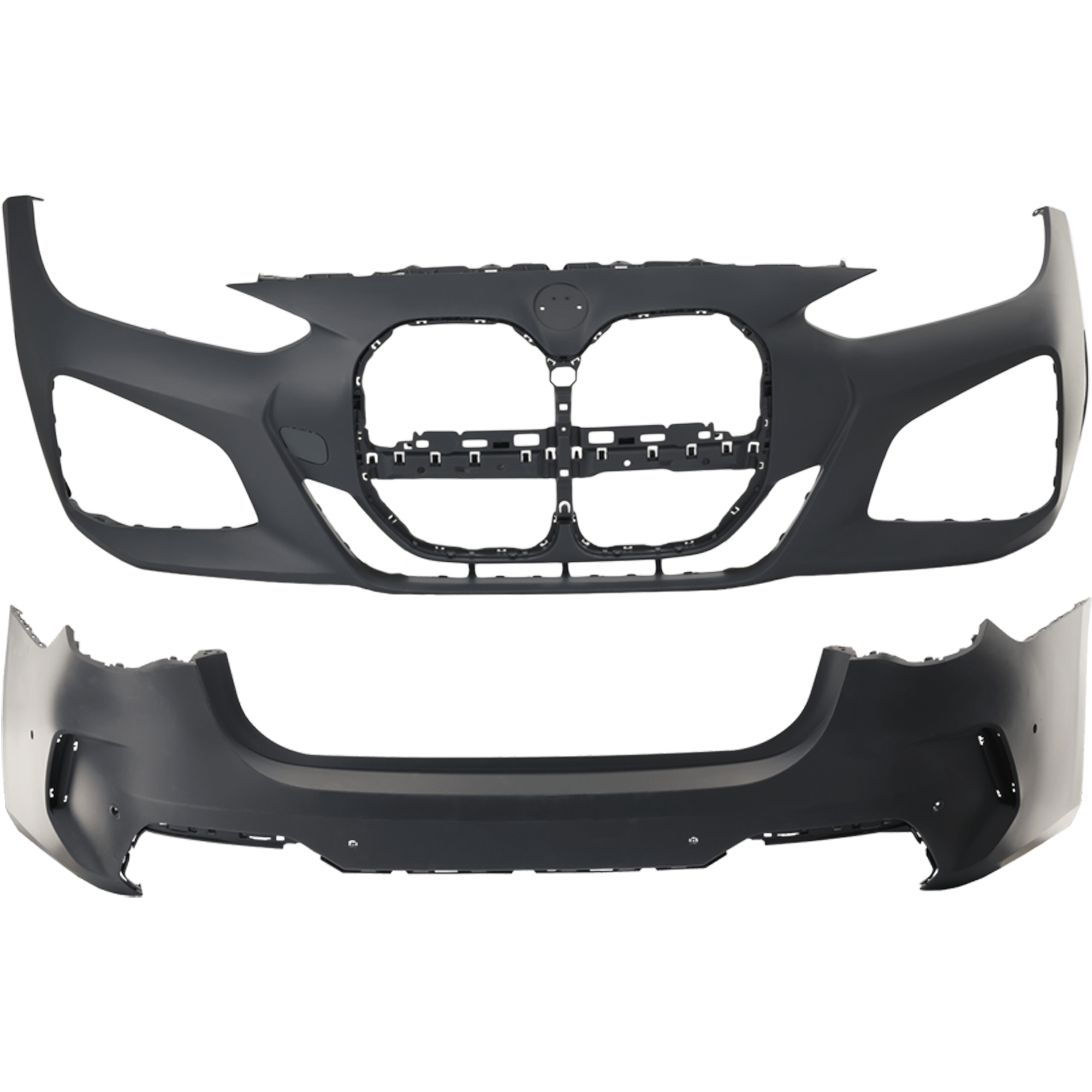 AM 430I 430I XDRIVE M440I M440I XDRIVE 21-24 FRONT AND REAR BUMPER COVER Primed 430i M Sport Line Front w o Parking Assist Rear w Parking Assist SKU SET RB01030141P B