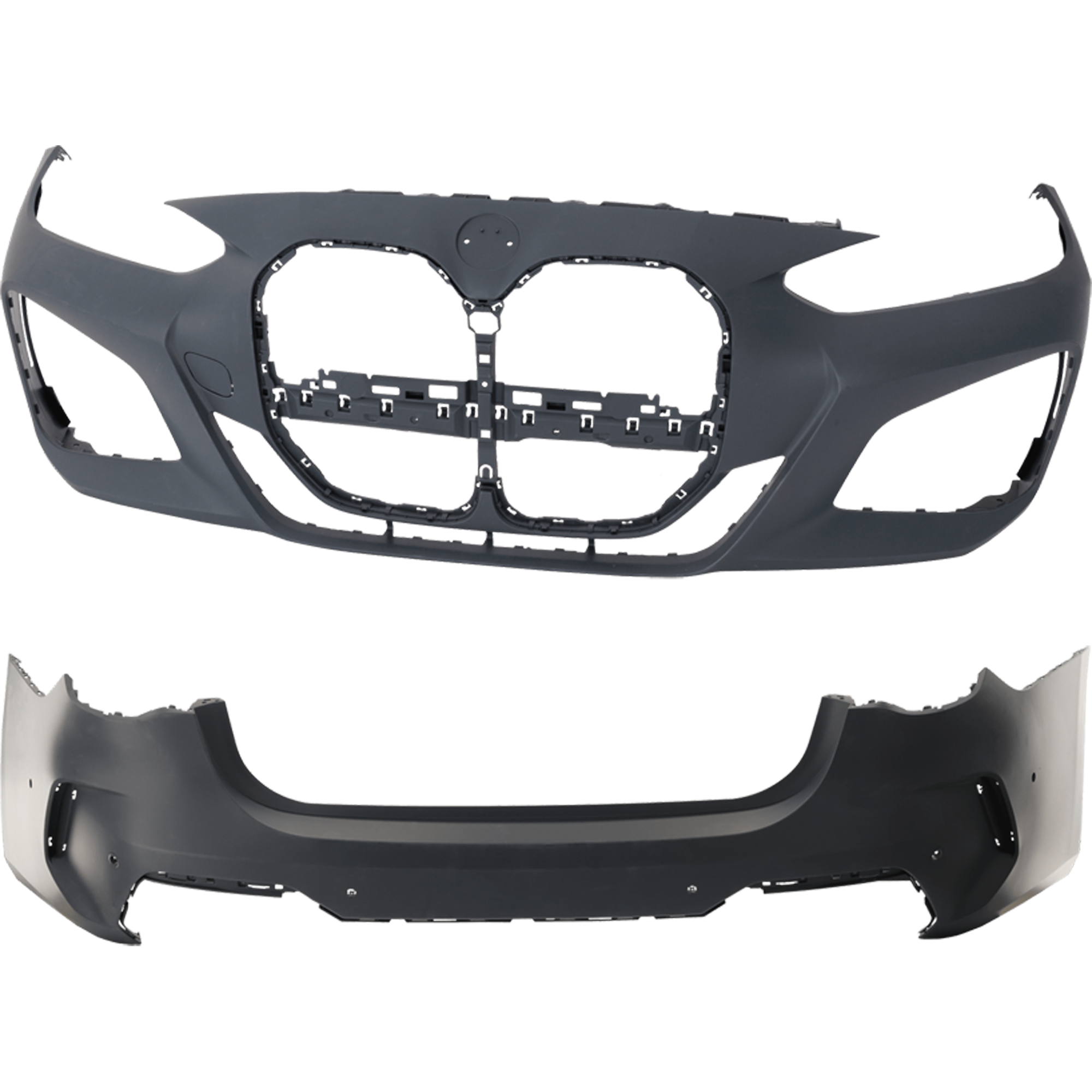 AM 430I 430I XDRIVE M440I M440I XDRIVE 21-24 FRONT AND REAR BUMPER COVER Primed 430i M Sport Line w Parking Assist SKU SET RB01030142P B