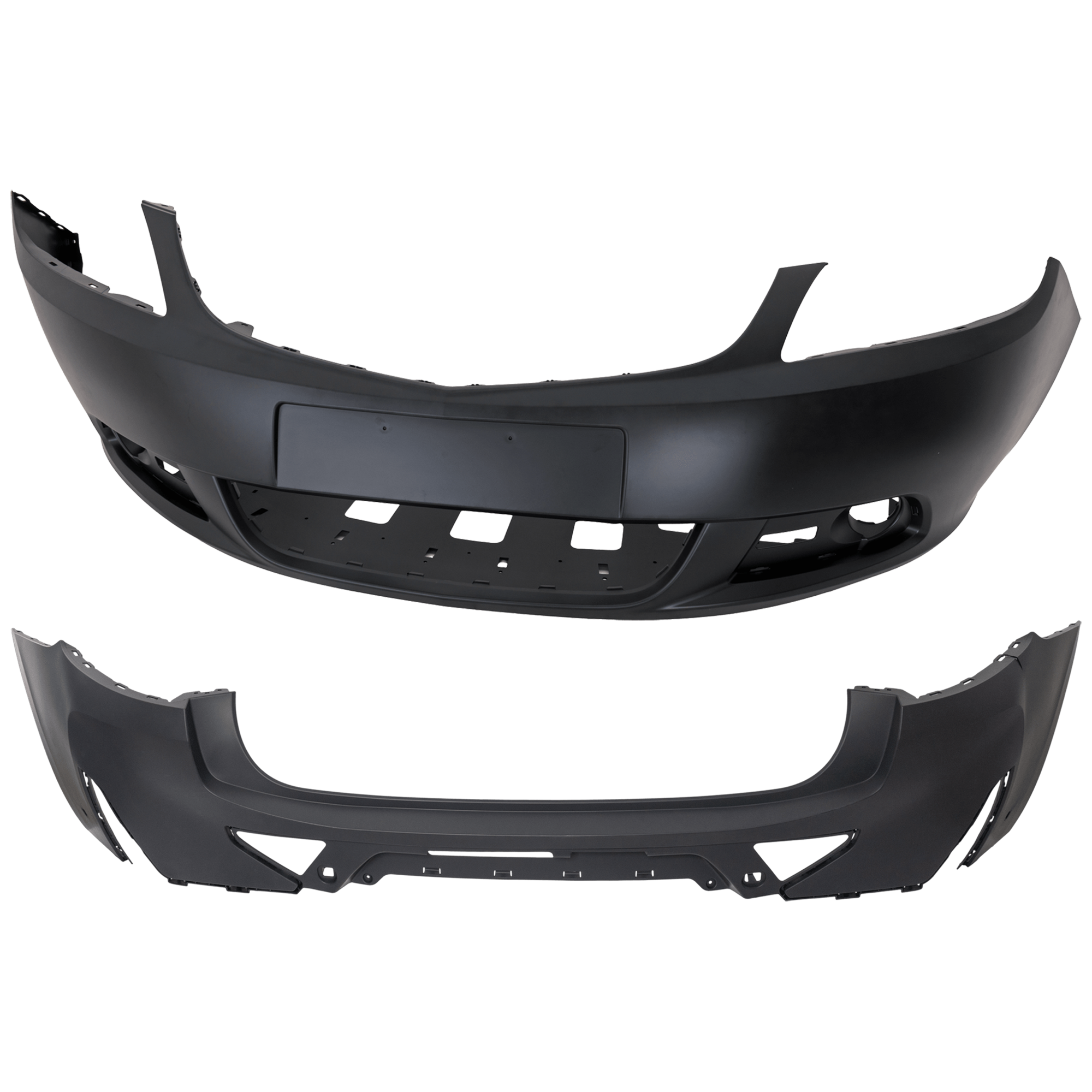 AM X4-22-24 FRONT AND REAR BUMPER COVER Primed SKU SET RB01030157P C Partslink BM1000559 BM1100471 OEM 51115A45E20-51125A40FE1