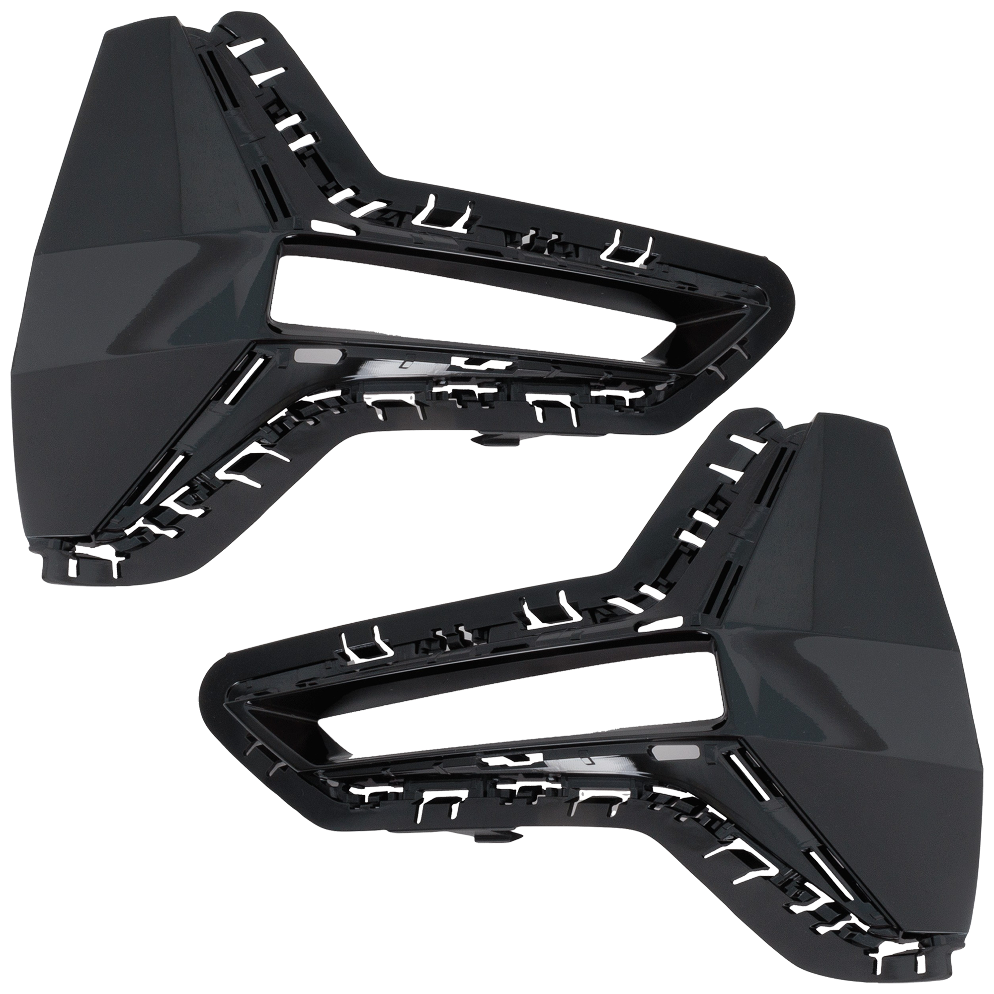 AM 330E 21-22-330I 19-22 FRONT BUMPER GRILLE RH AND LH Side Cover Painted Black w o M Sport Package Luxury Line w Fog Light Holes Sedan SKU SET RB01530077 Partslink BM1039231 BM1038231 OEM 51117464204-51117464203