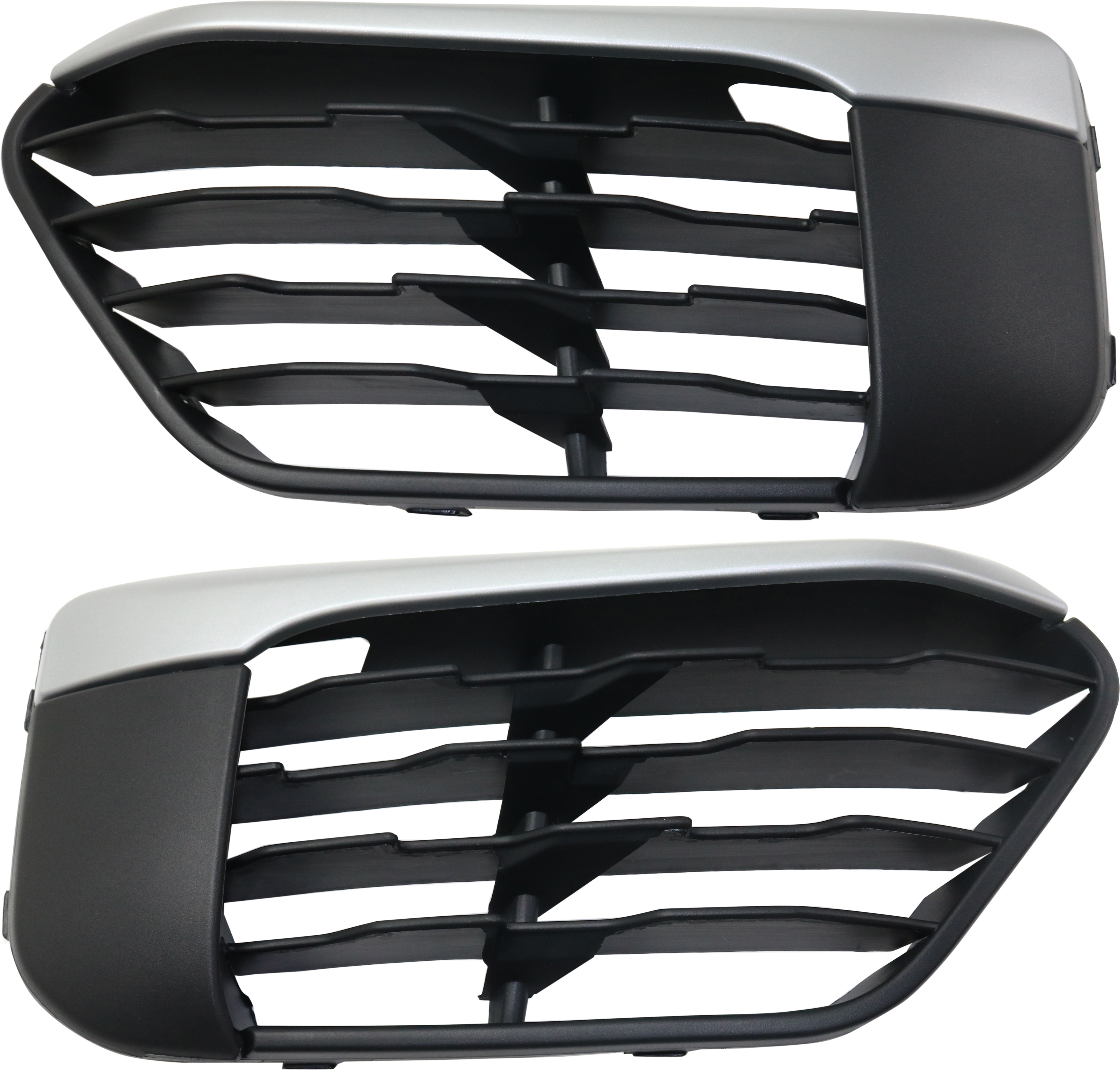 AM X1-16-19 FRONT BUMPER GRILLE RH AND LH Textured Black w o M Package w o Park Distance Control Sensor Holes SKU SET RB01550027 Partslink BM1039200 BM1038200 OEM 51117453990-51117453989