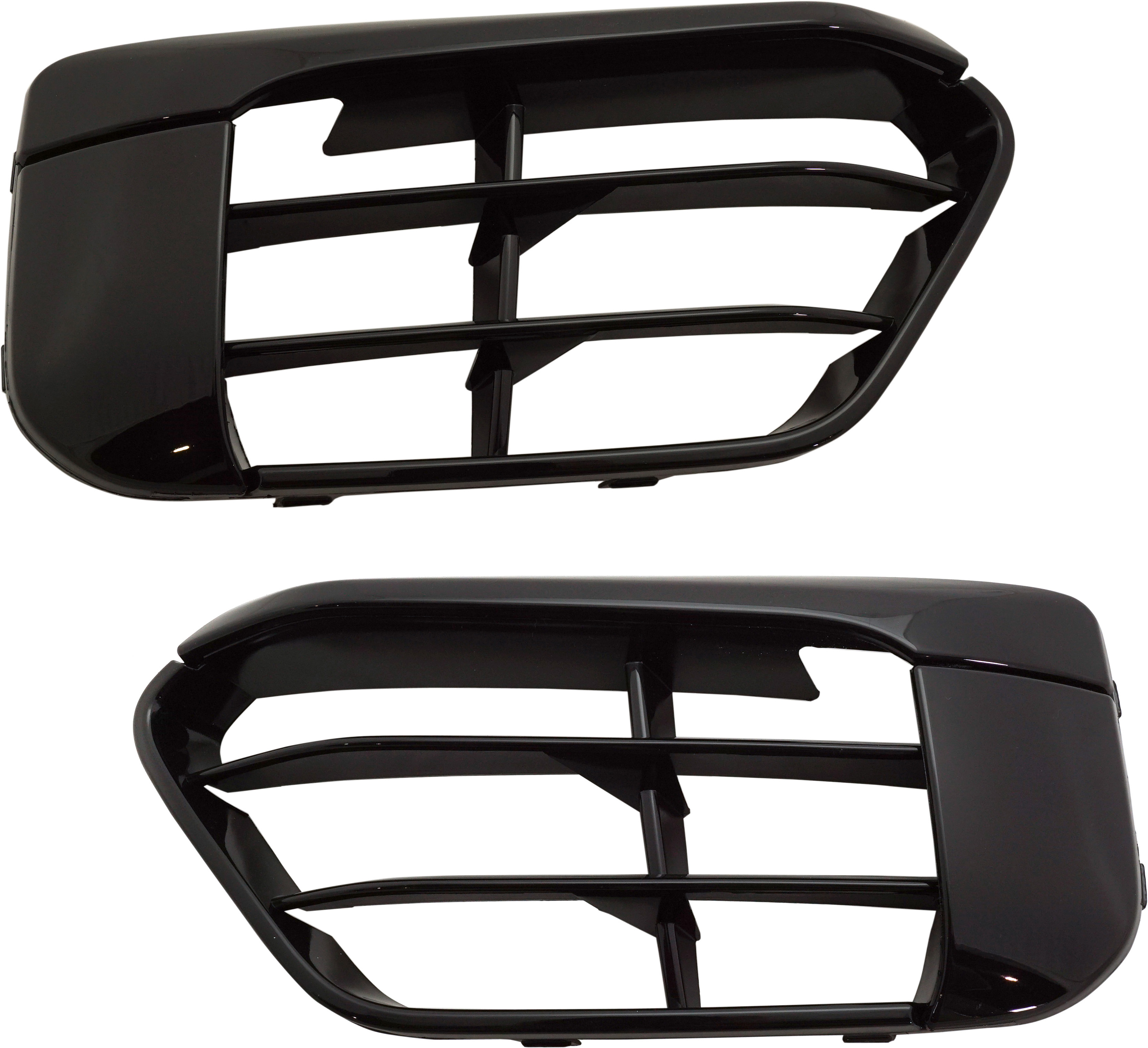 AM X1-16-18 FRONT BUMPER GRILLE RH AND LH Gloss Black w o M Package w o Park Distance Control Sensor Holes SKU SET RB01550029 Partslink BM1039199 BM1038199 OEM 51117453986-51117453985