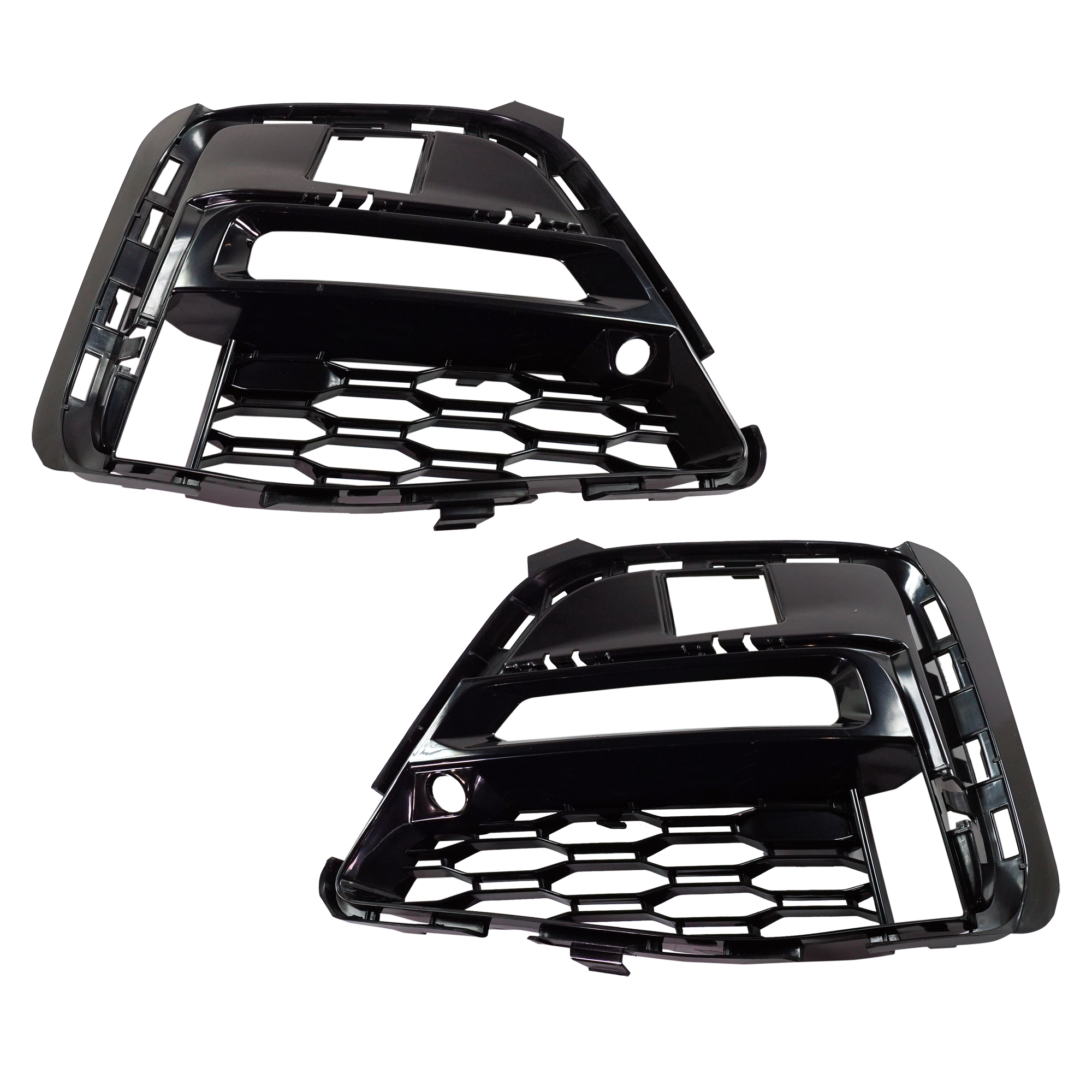 AM 330E 21-22-330I 19-22 FRONT BUMPER GRILLE RH AND LH Bright Black Side w M Sport Package Sedan SKU SET RB01550057 Partslink BM1039211 BM1038211 OEM 51118069372-51118069371